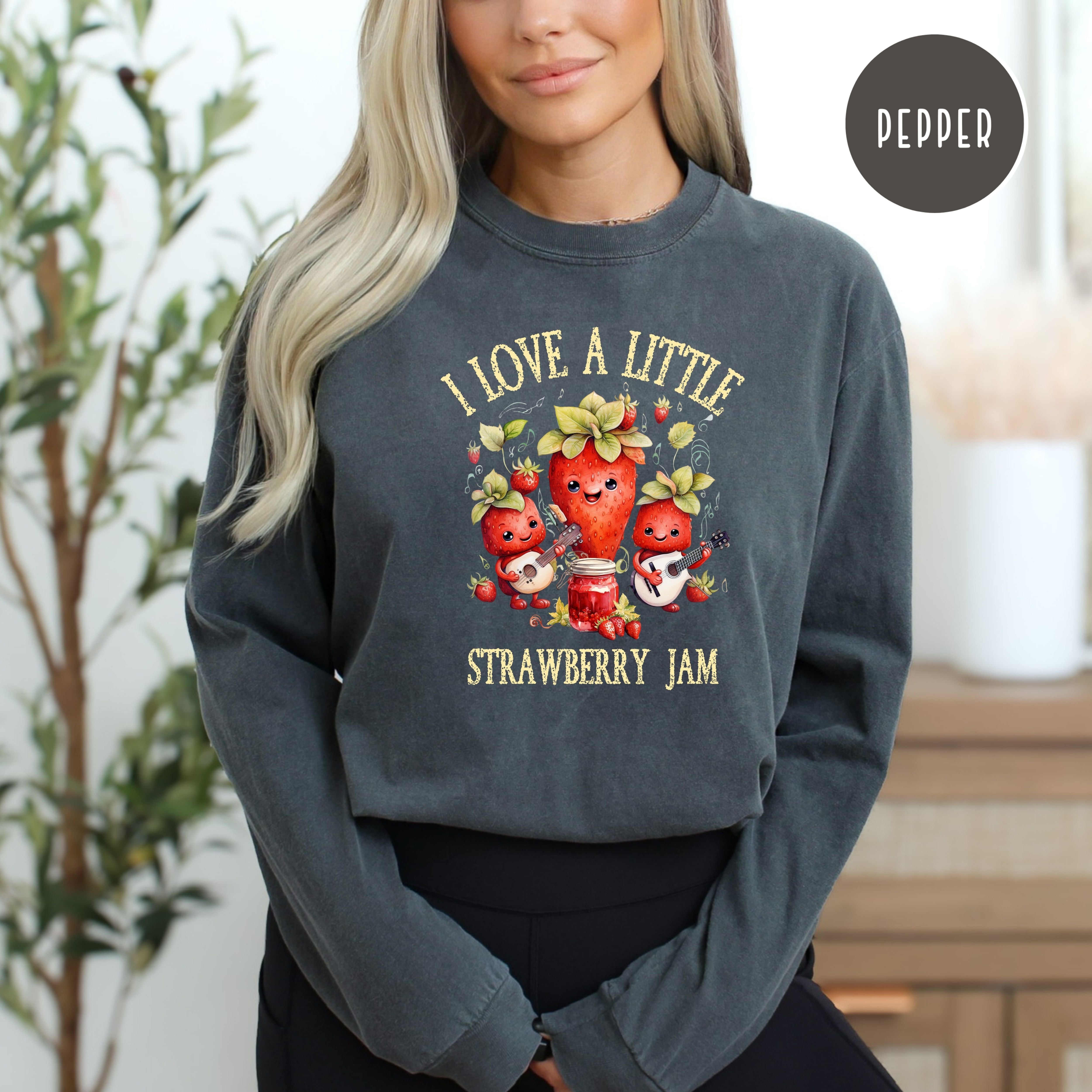 Funny Strawberries Comfort Colors® Long Sleeve Tee