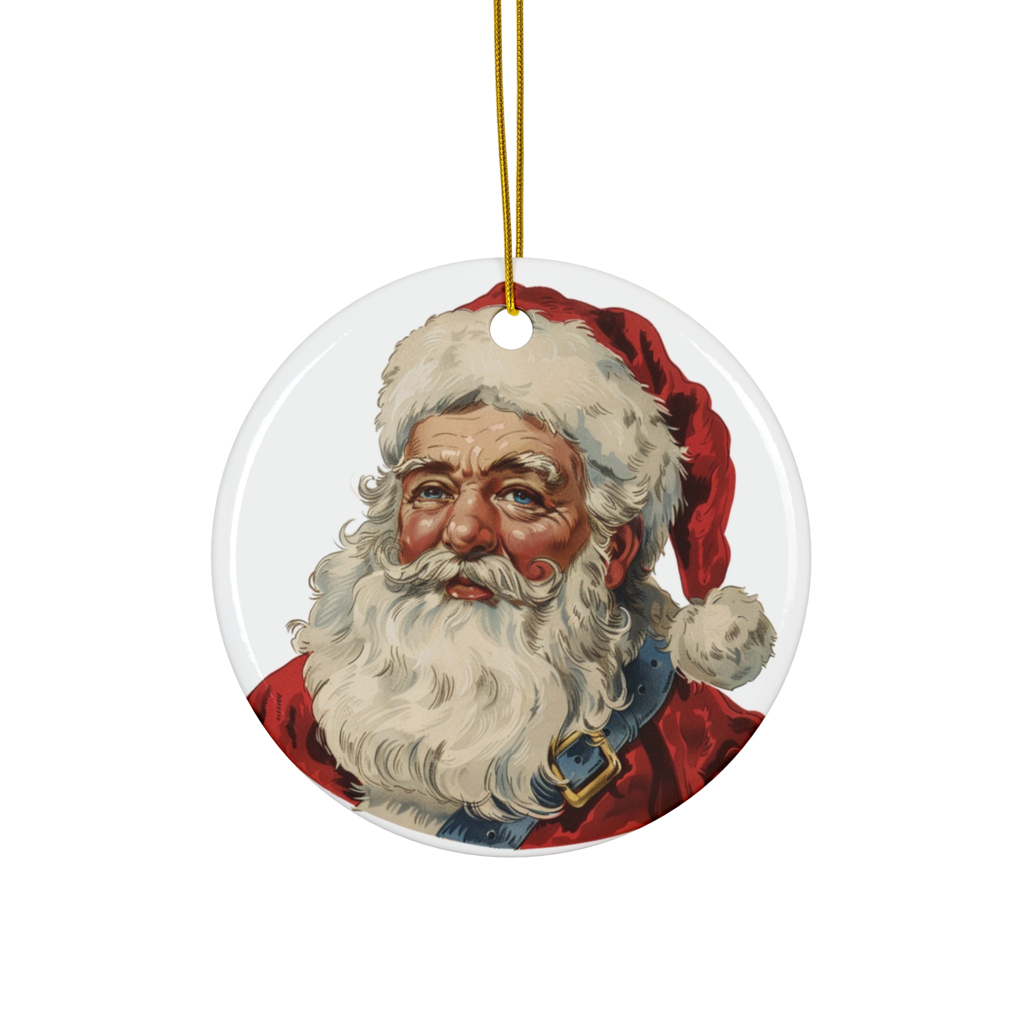 Vintage Santa Claus Ceramic Christmas Ornament Gift