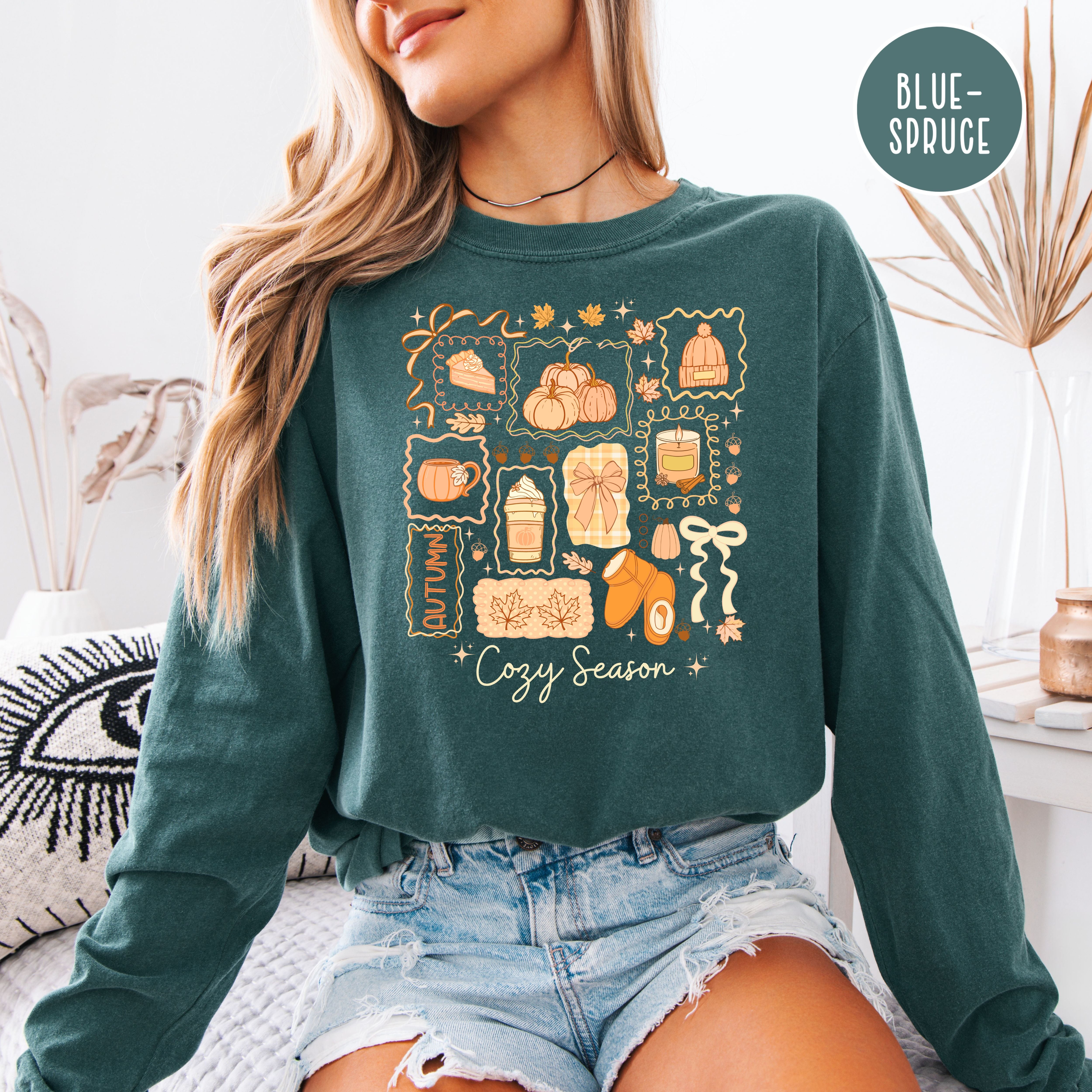 Cozy Season Autumn Long Sleeve Unisex Comfort Colors Fall Shirt