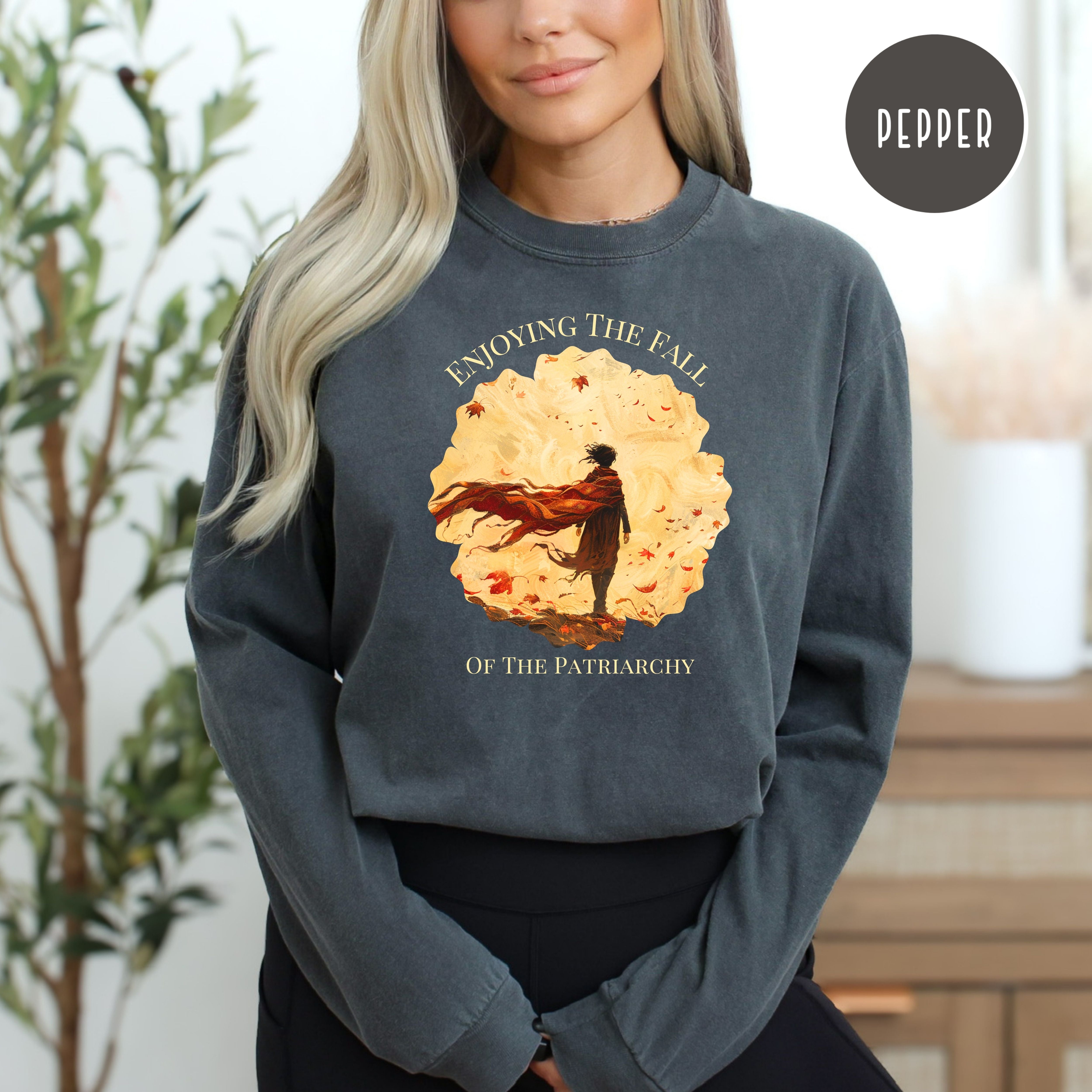 Enjoying The Fall of The Patriarchy Comfort Colors® Long Sleeve Tee