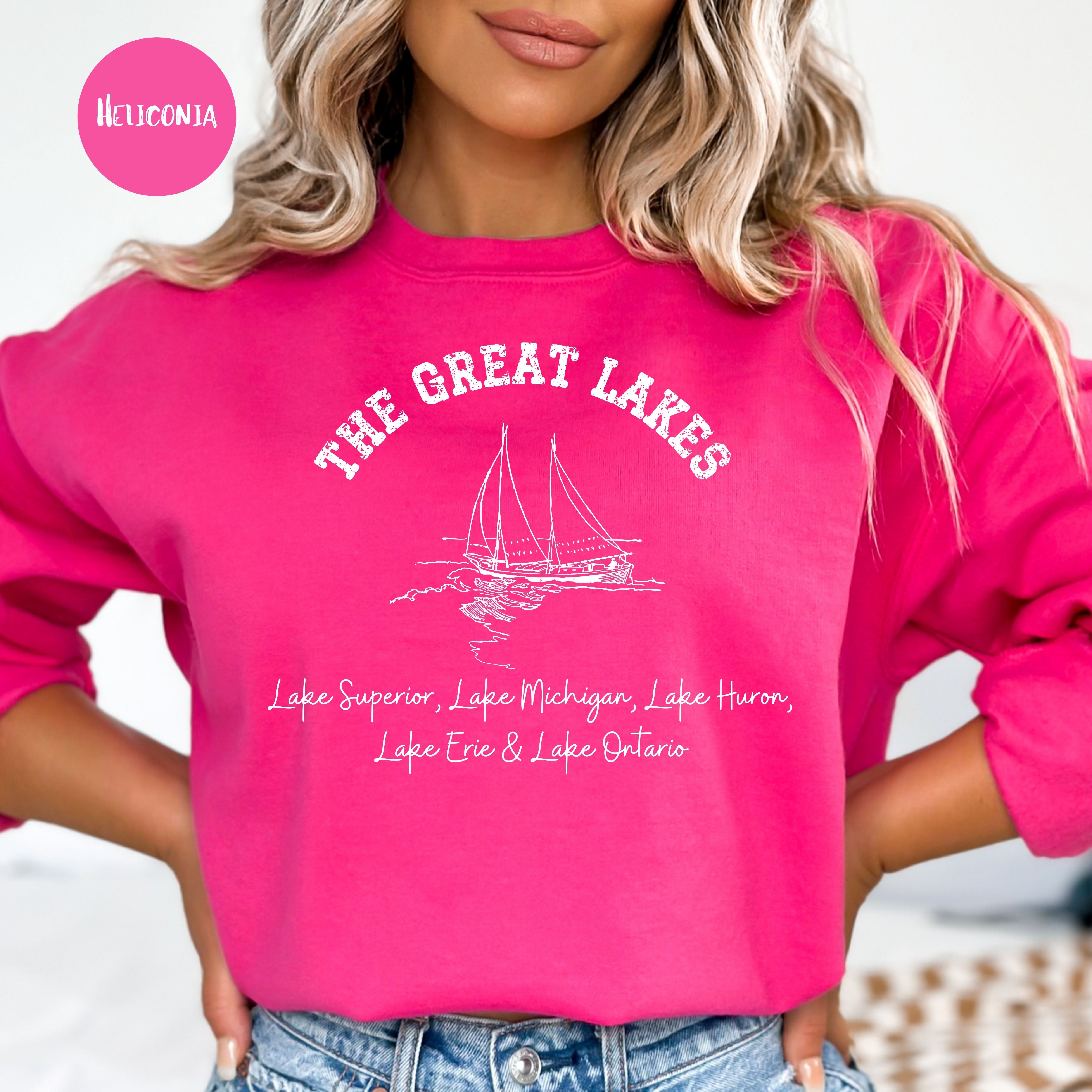 Great Lakes Grunge Style Sweatshirt, Upper Peninsula Michigan