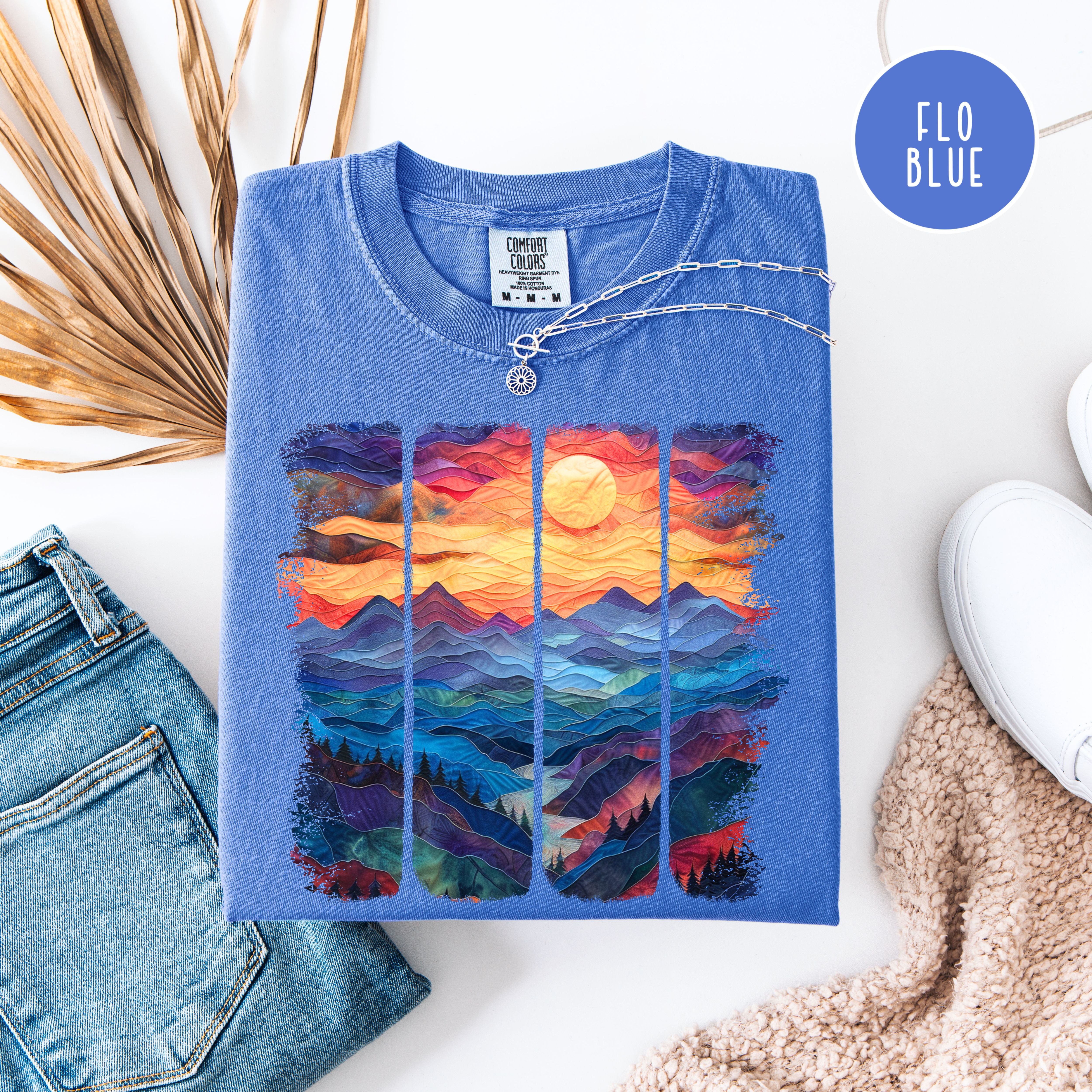 Artistic Sunset Over Mountains Comfort Colors T-shirt