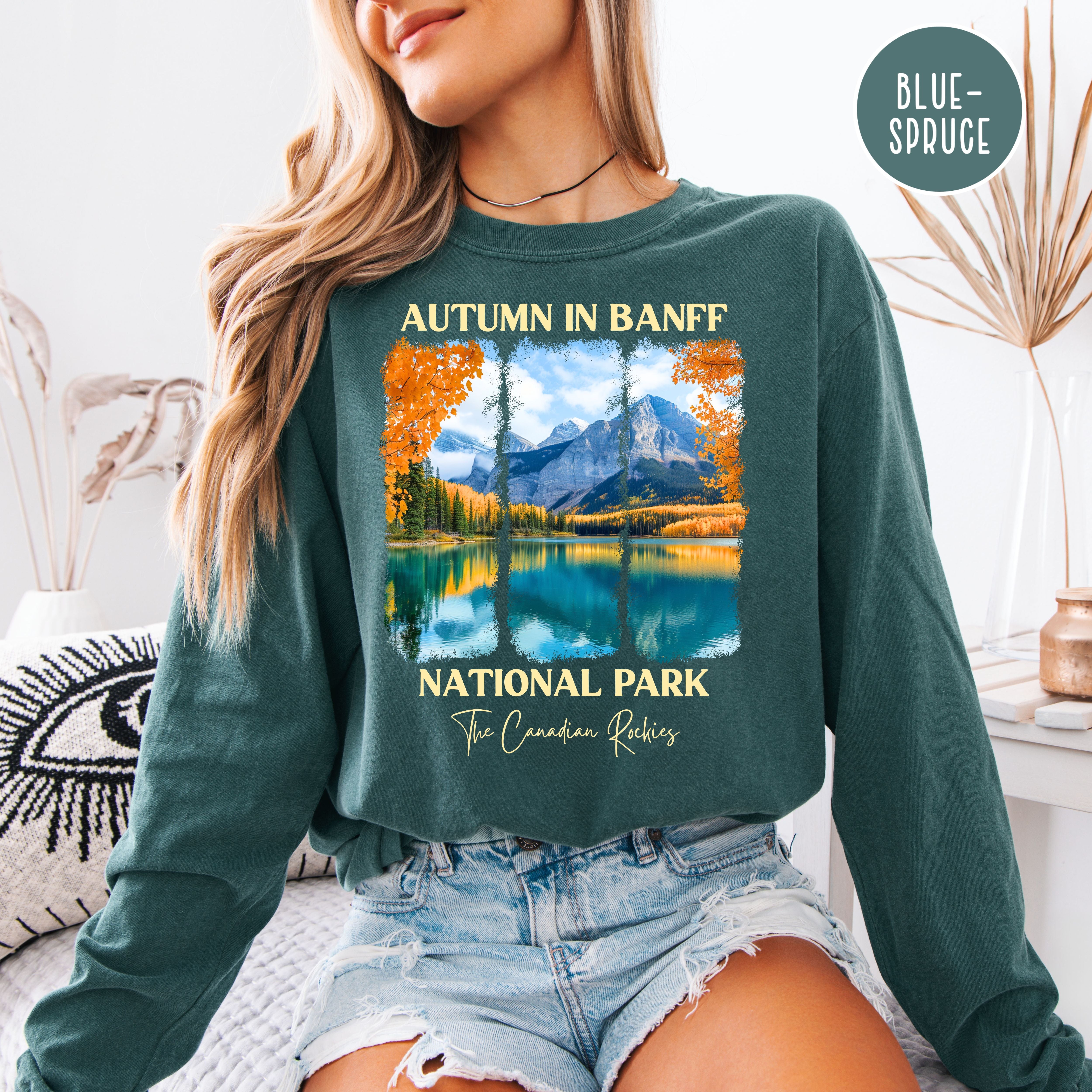 Autumn in Banff National Park Comfort Colors Unisex Long Sleeve Tee