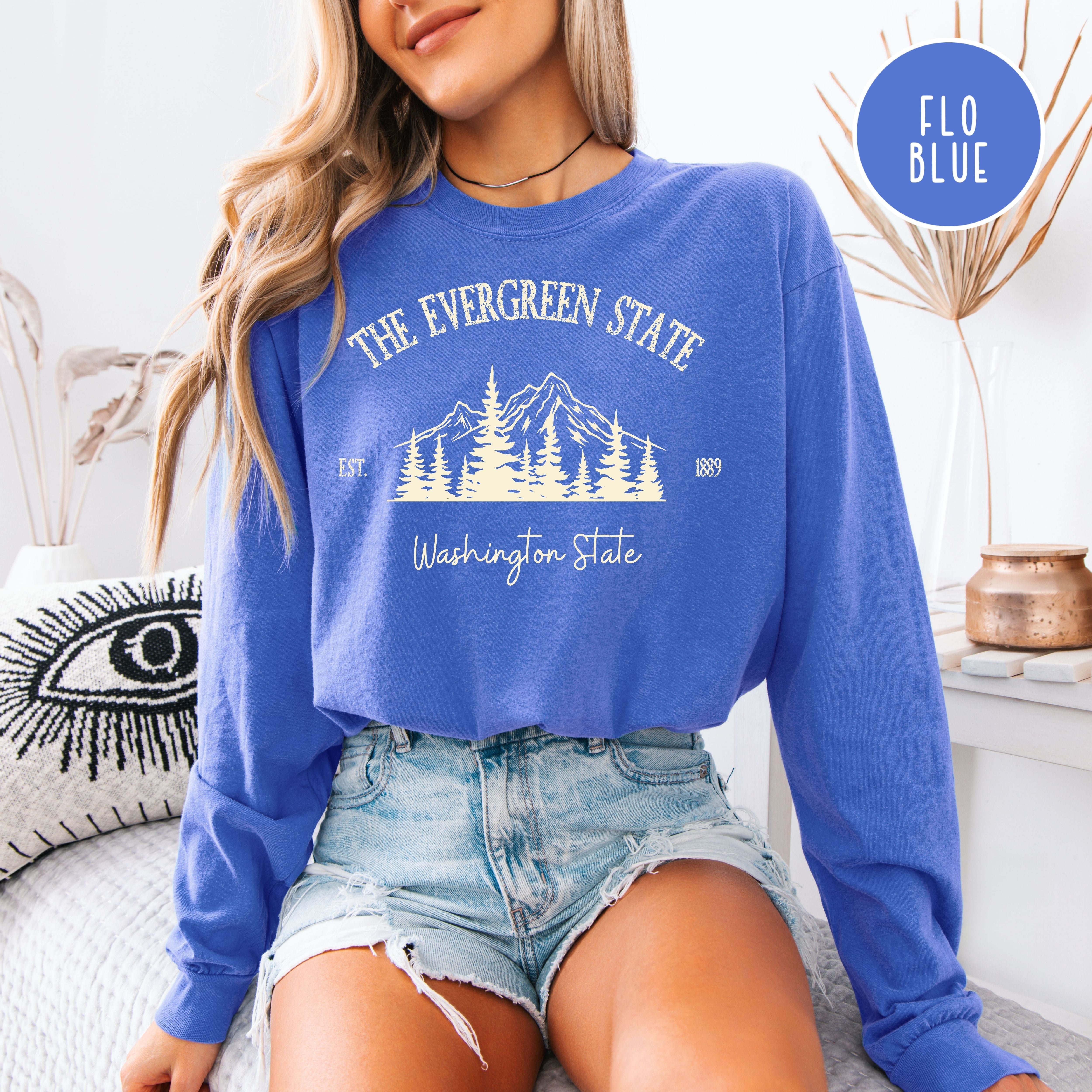 The Evergreen State Washington State Comfort Colors Long Sleeve Unisex Tee