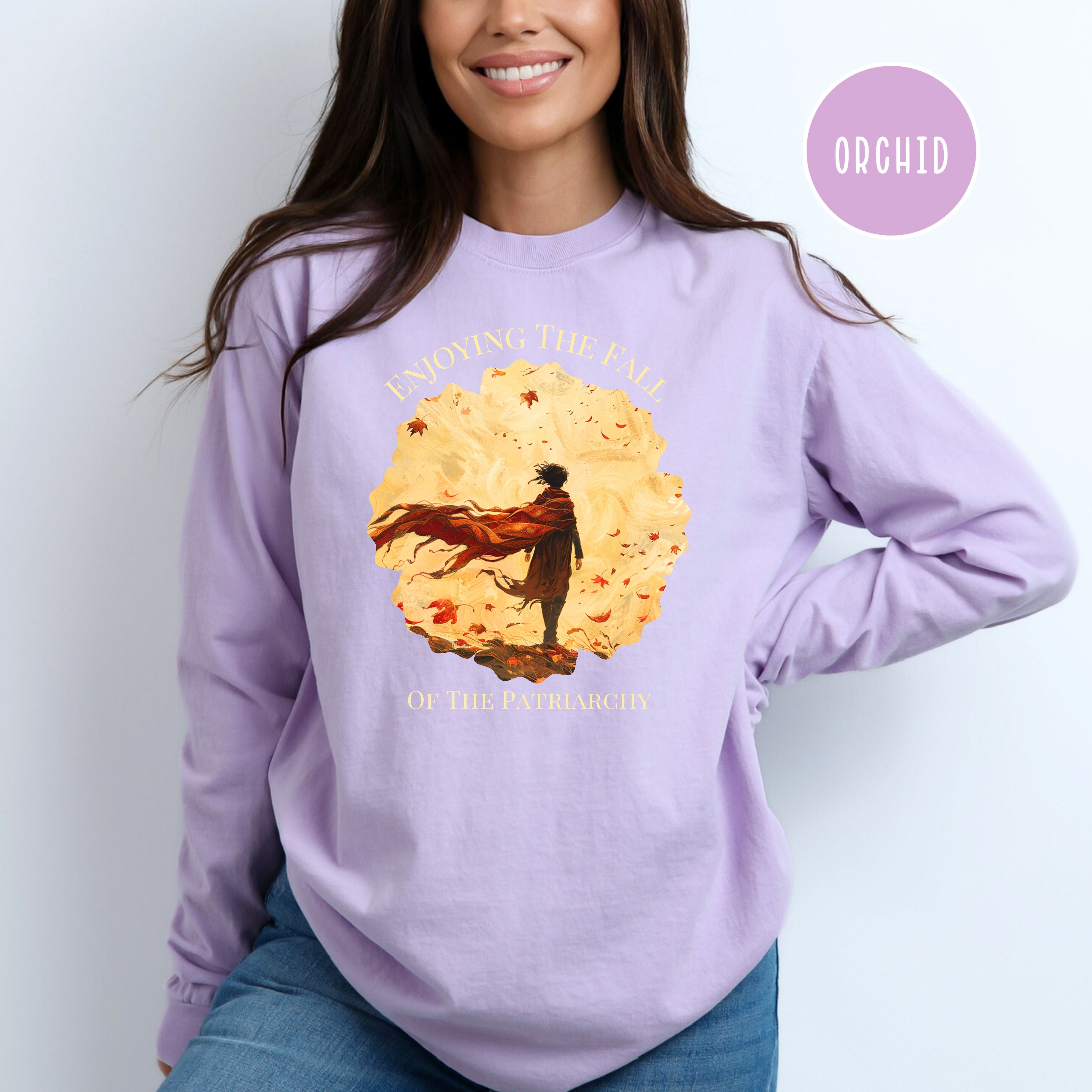 Enjoying The Fall of The Patriarchy Comfort Colors® Long Sleeve Tee