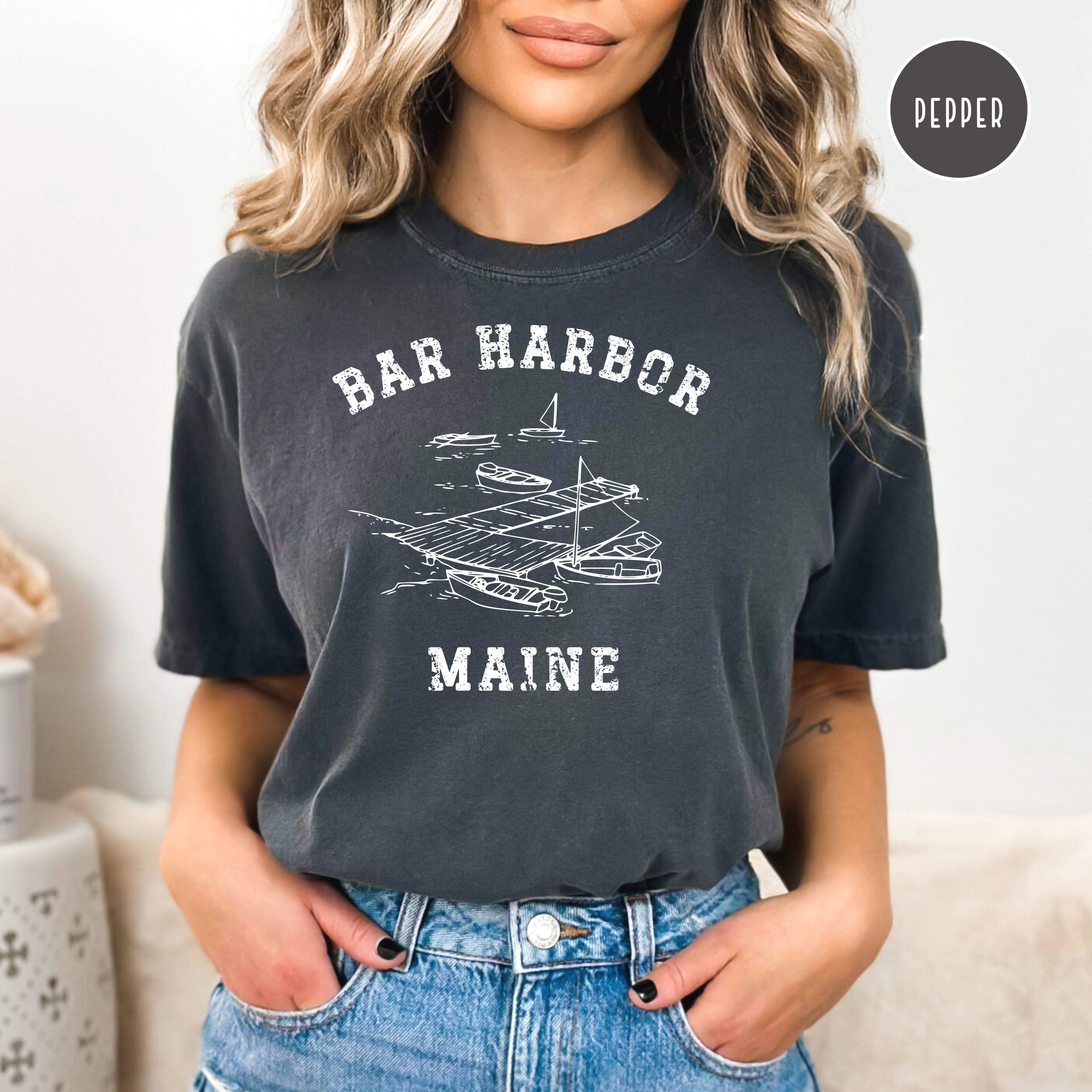 Bar Harbor Maine Grunge Style Comfort Colors® Tee