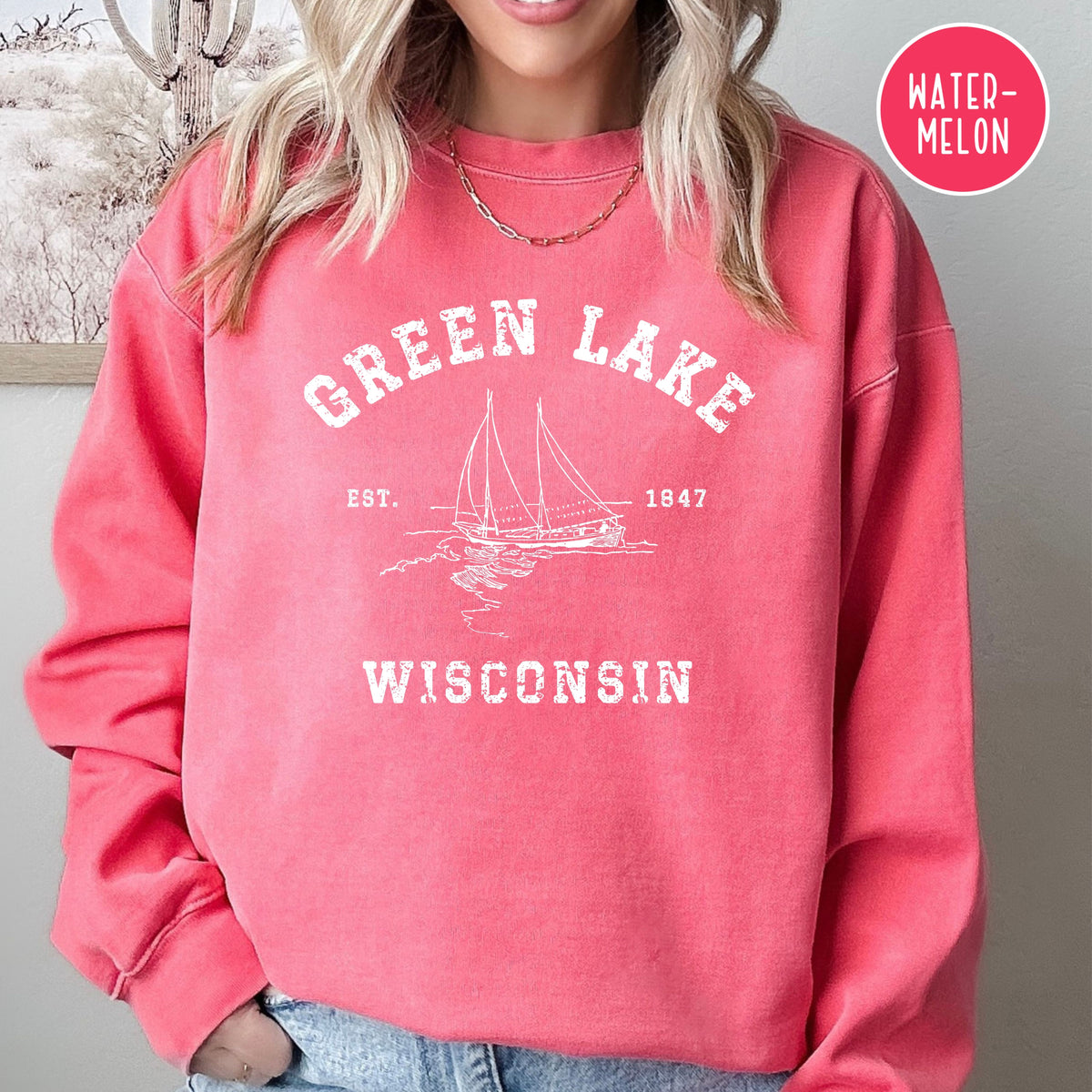 Green Lake Wisconsin Unisex Comfort Colors Camping Sweatshirt, Green Lake Wisconsin Vacation Gift Shirt, Green Lake Sweatshirt, Green Lake