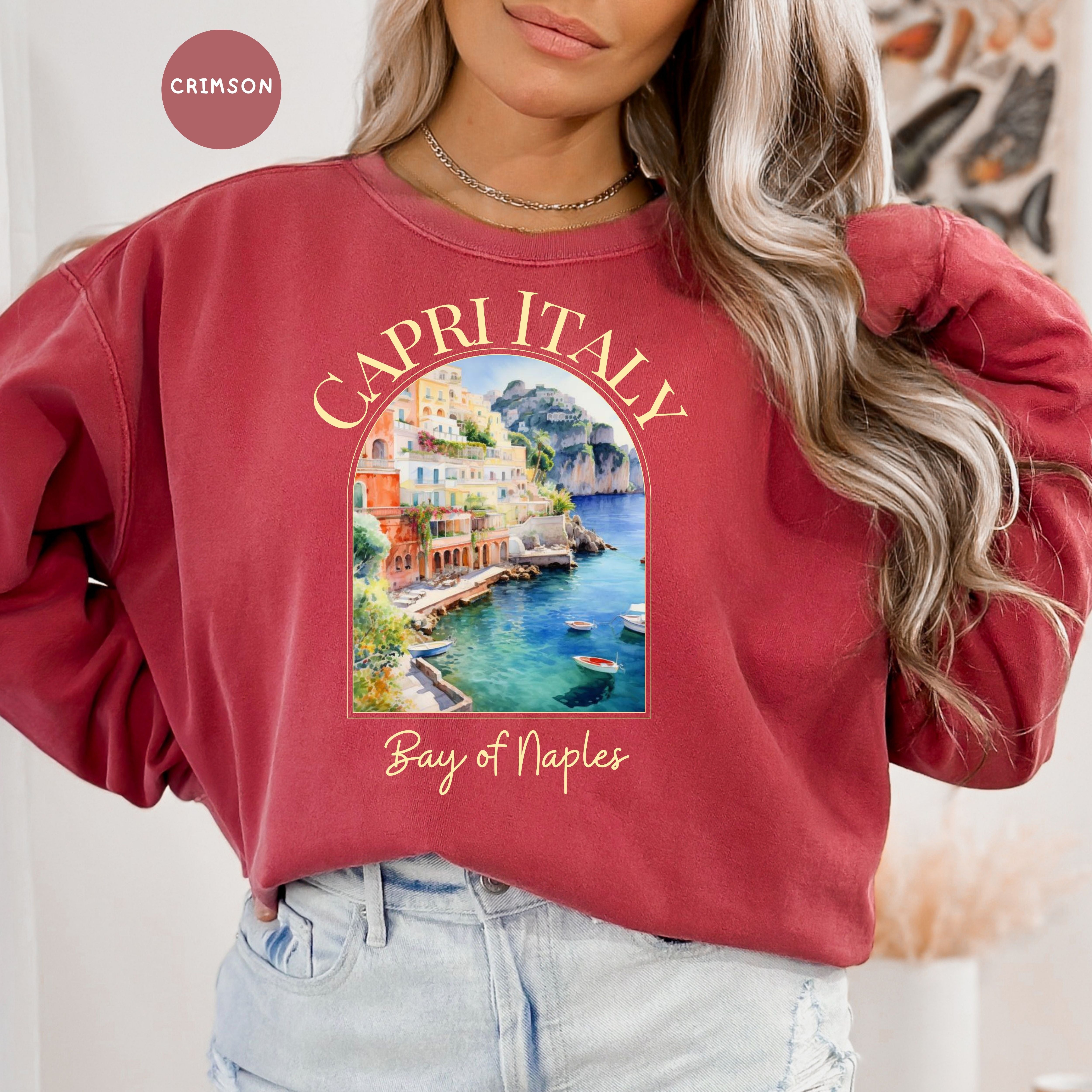 Capri Italy Comfort Colors Sweatshirt Gift, Bay of Naples Beach Sweater