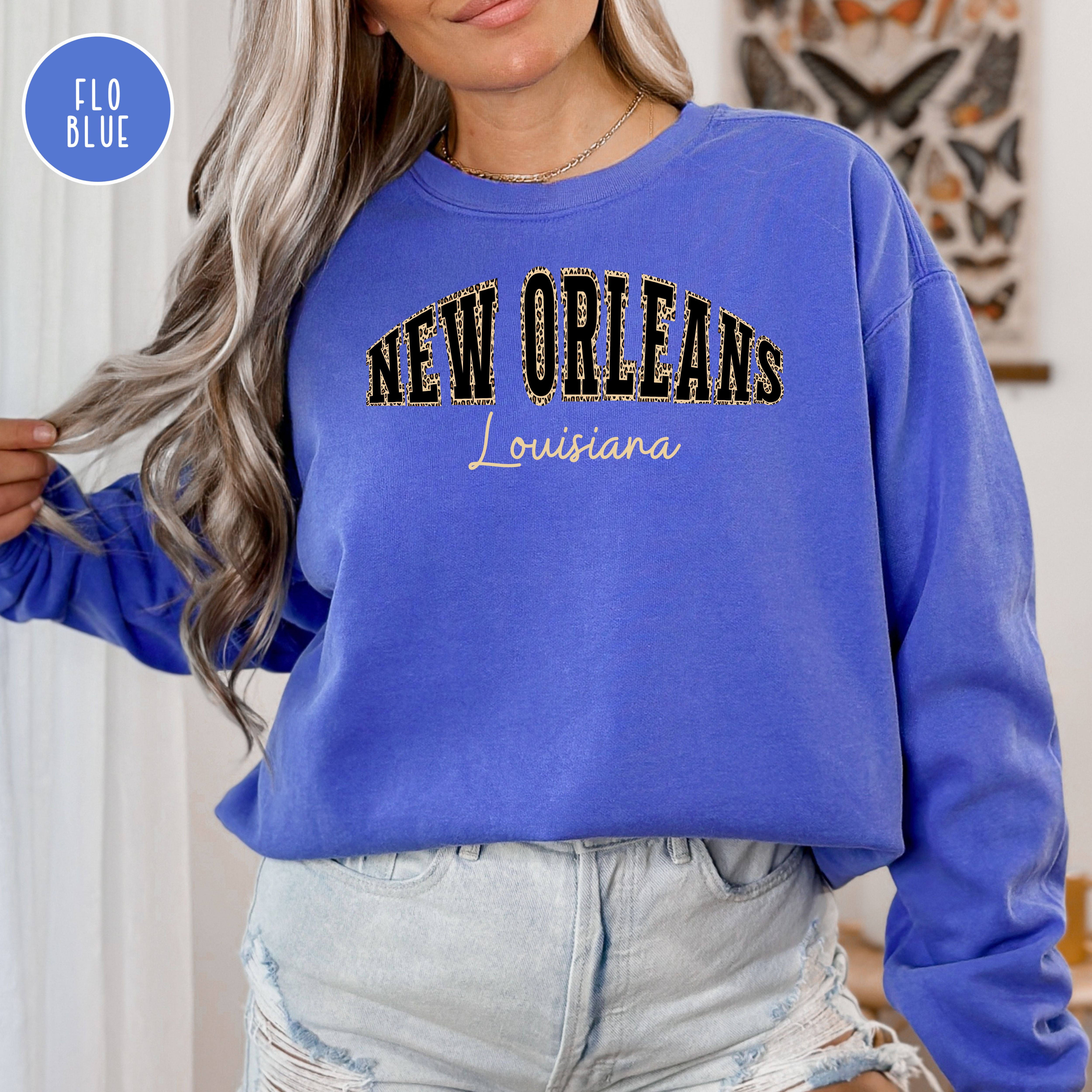 New Orleans Cheta Print Comfort Colors® Sweatshirt