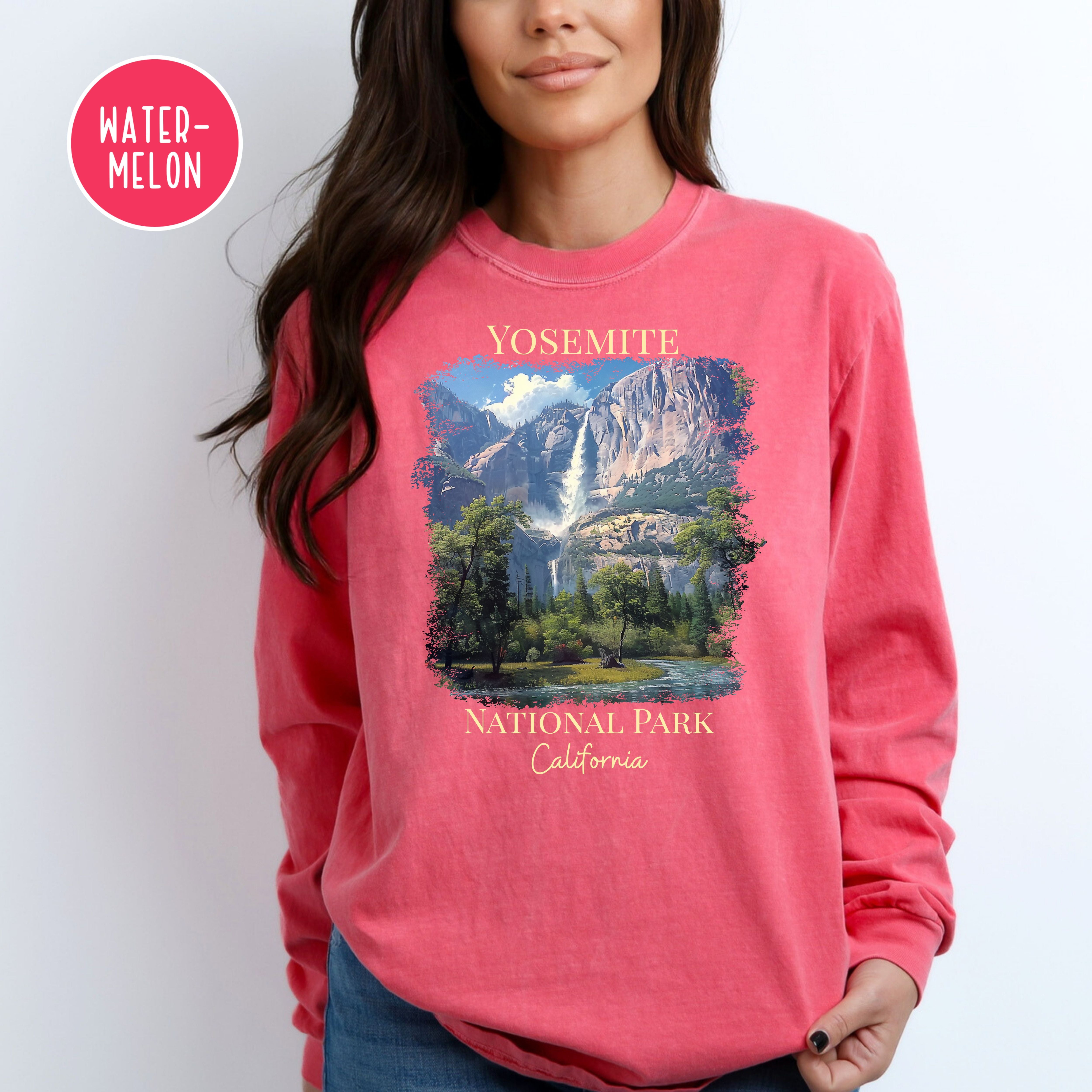 Yosemite National Park California Adult Unisex Comfort Colors Long Sleeve Tee Shirts