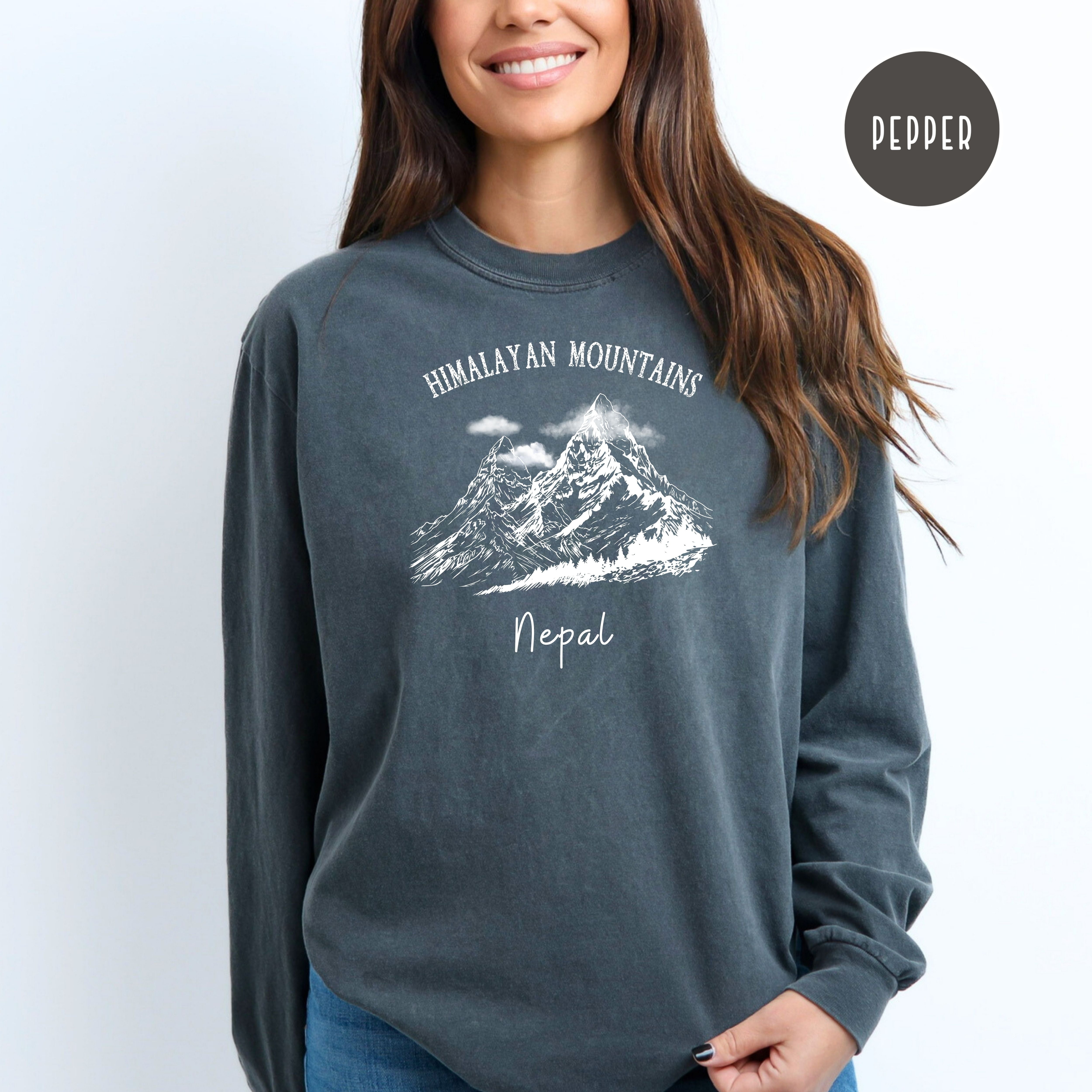 Himalayan Mountains Comfort Colors® Long Sleeve Tee