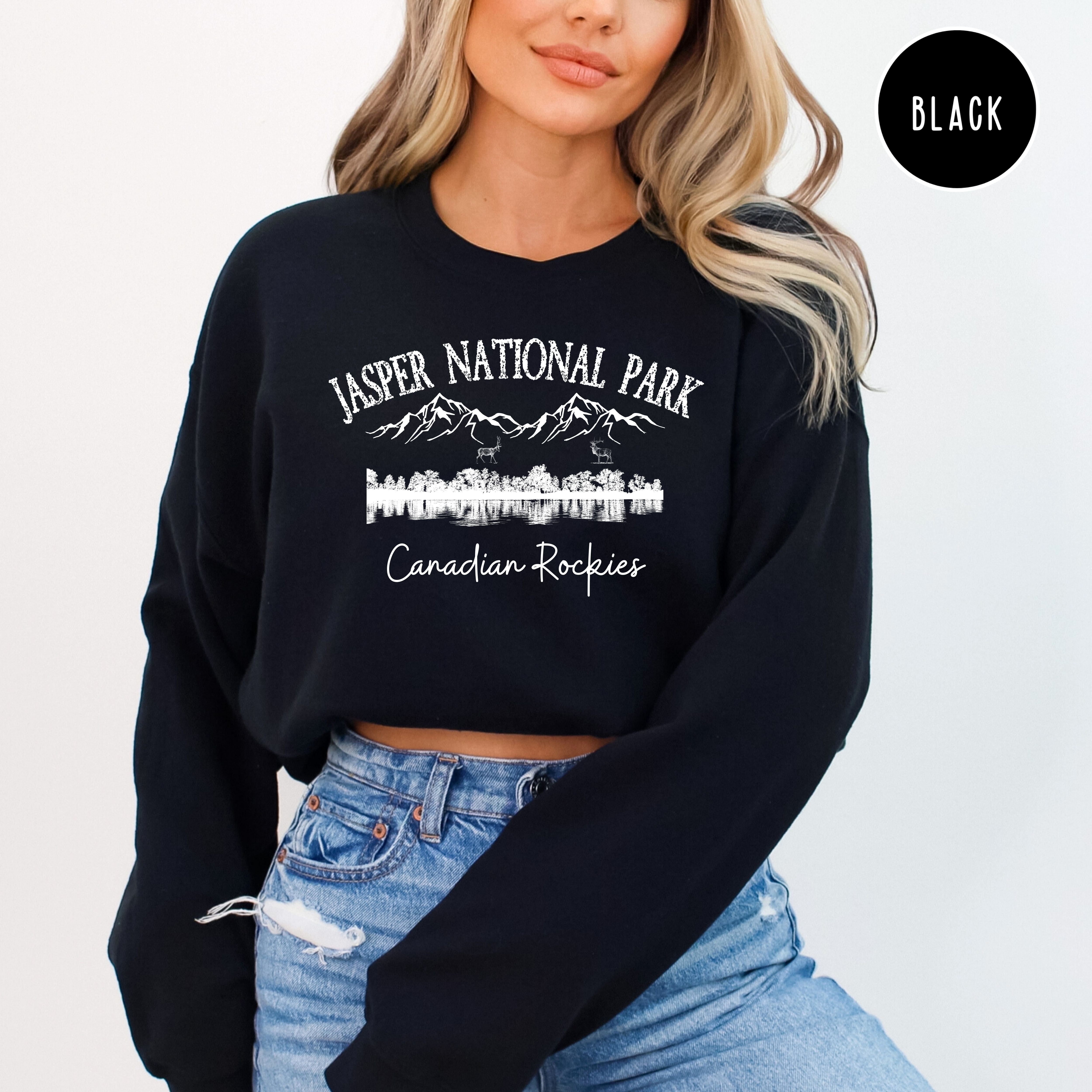 Jasper National Park Canadian Rockies Grunge Style Sweatshirt