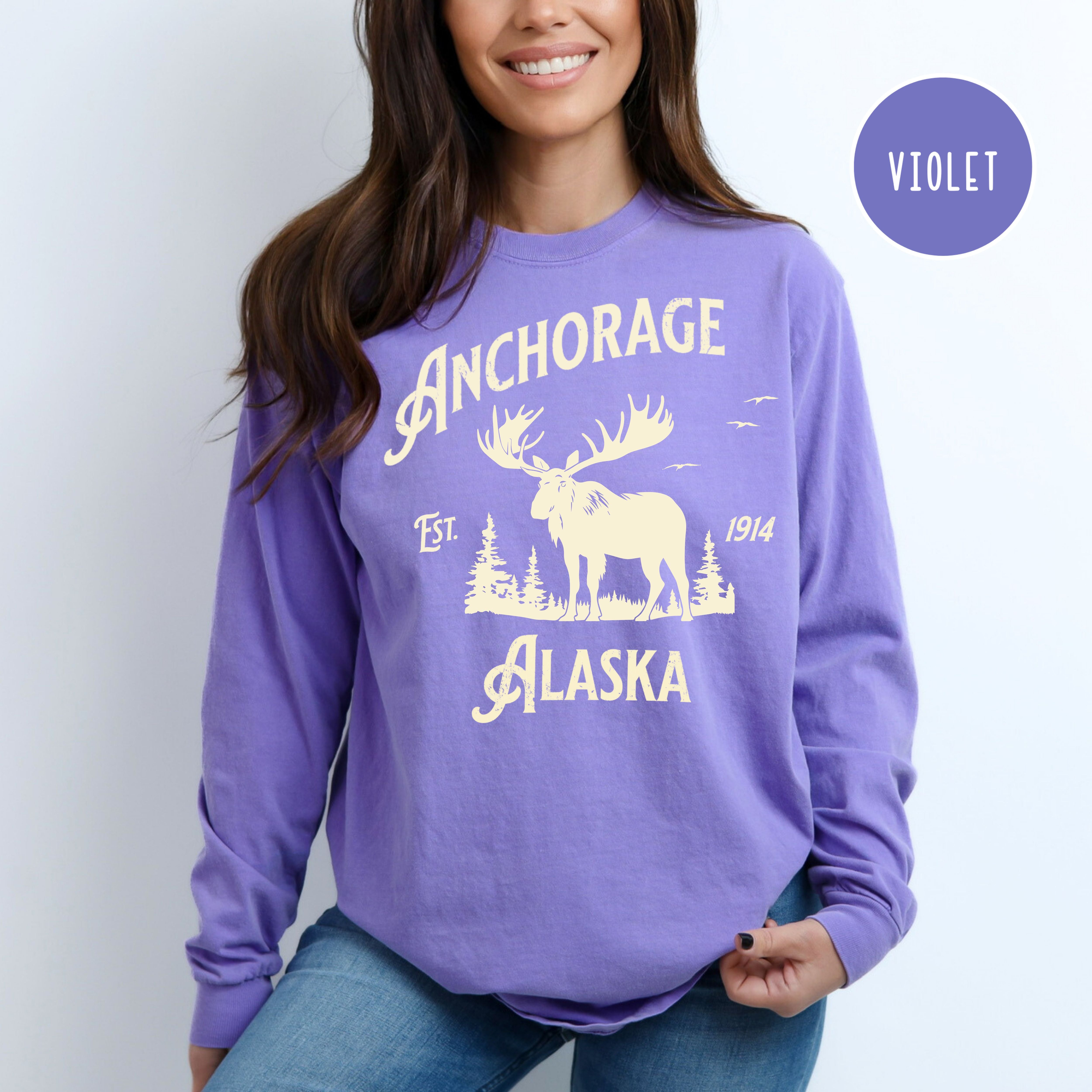 Anchorage Alaska Comfort Colors® Long Sleeve Tee