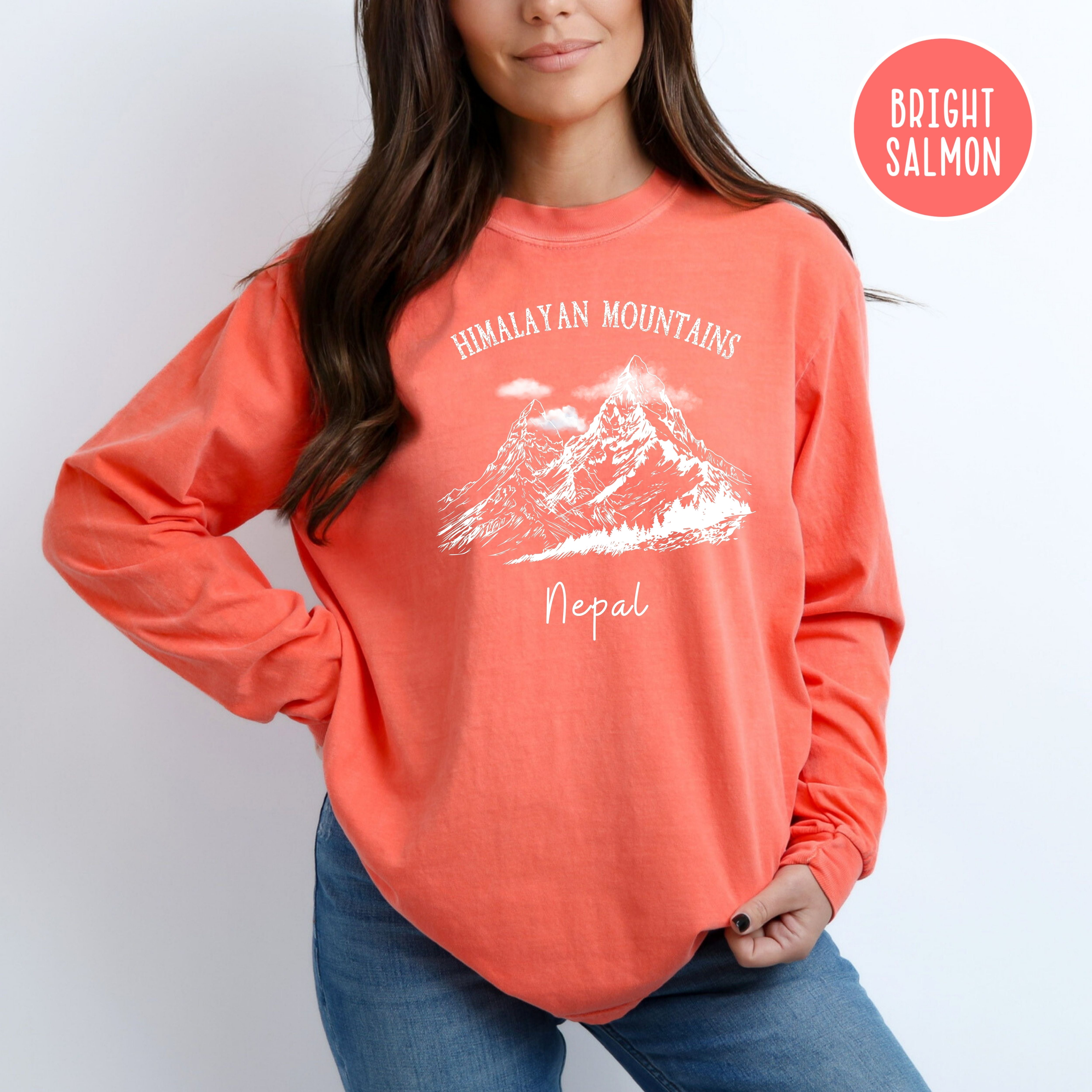 Himalayan Mountains Comfort Colors® Long Sleeve Tee