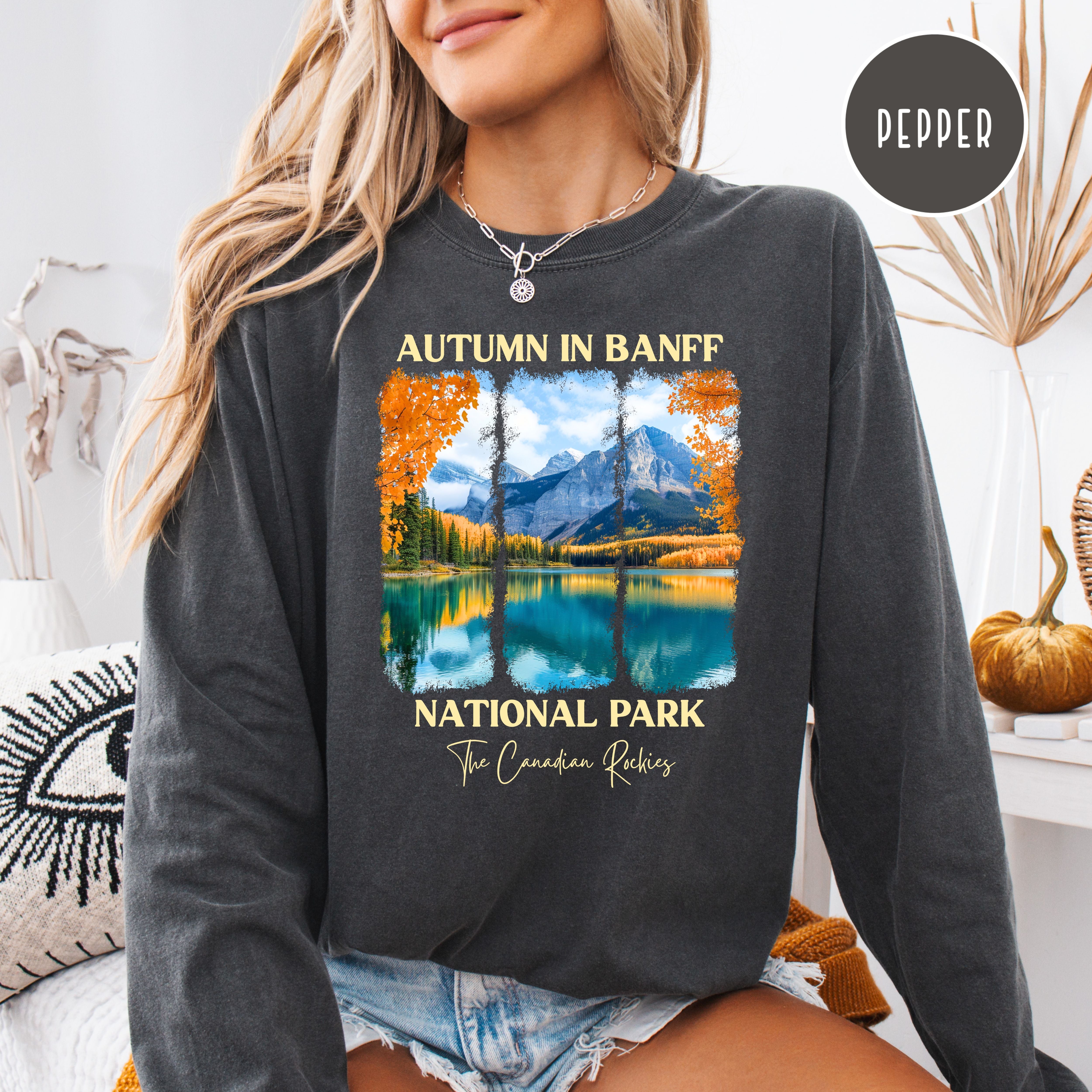 Autumn in Banff National Park Comfort Colors Unisex Long Sleeve Tee