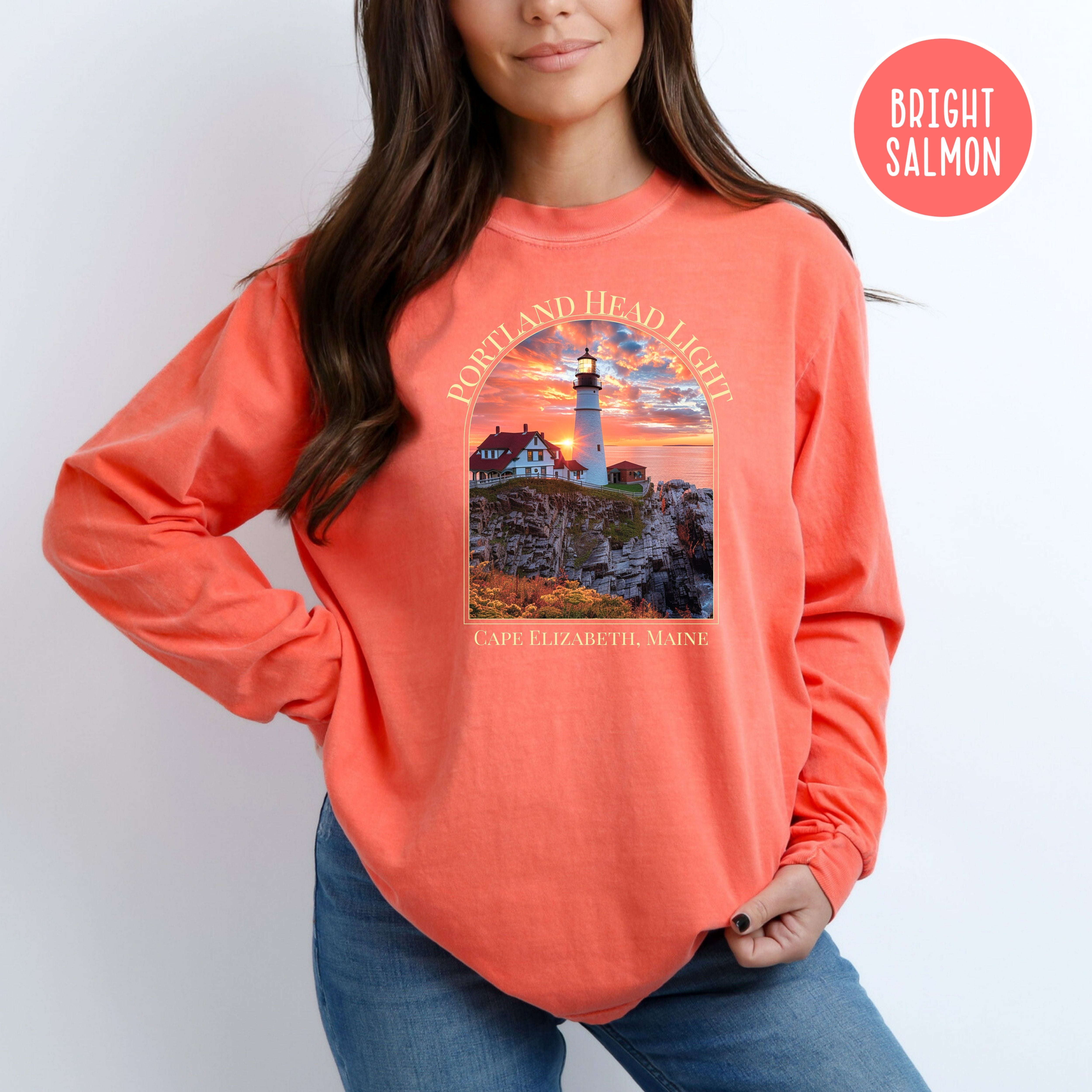 Portland Head Light Cape Elizabeth Maine Comfort Colors® Long Sleeve Tee