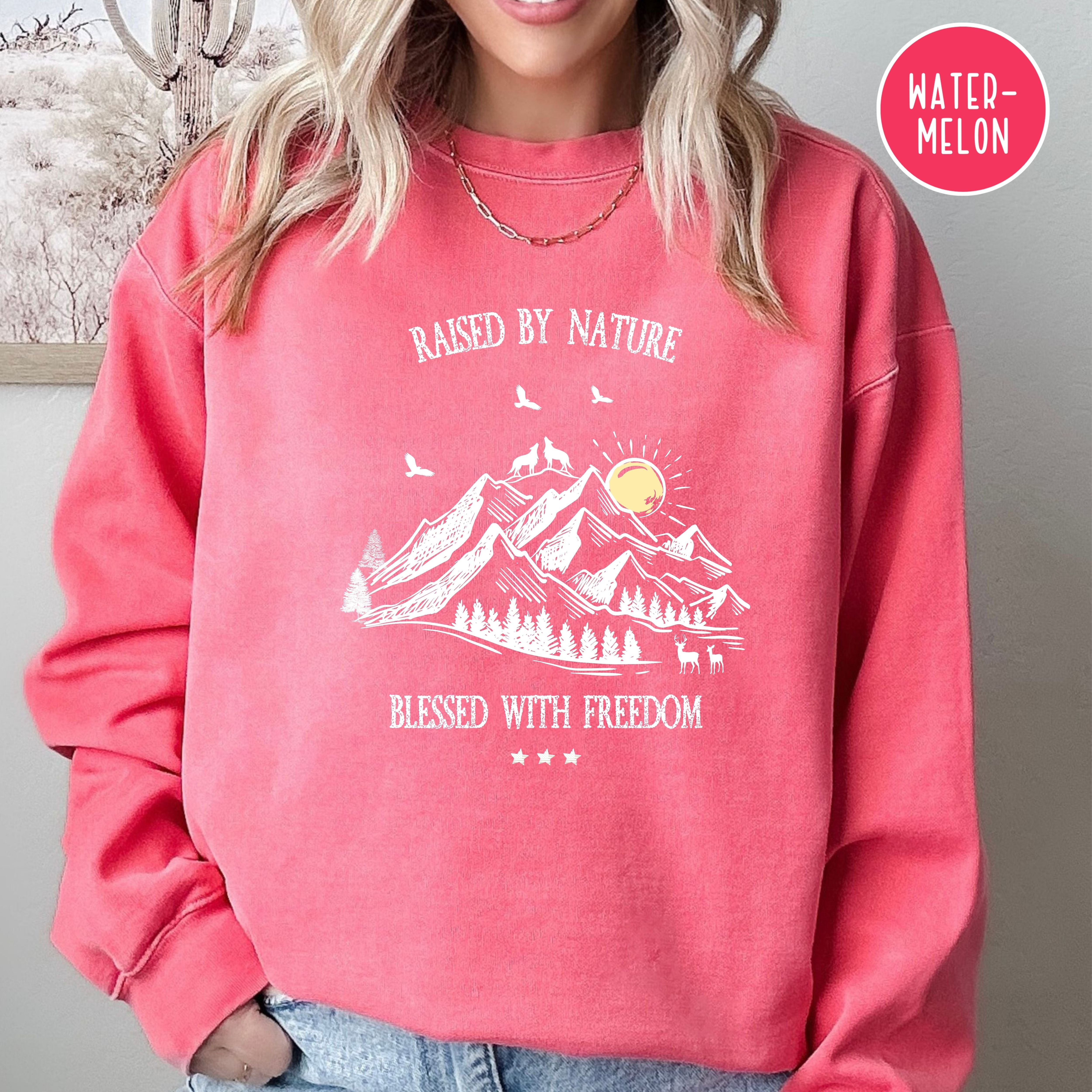 Raised By Nature Blessed with Freedom Comfort Colors® Sweatshirt