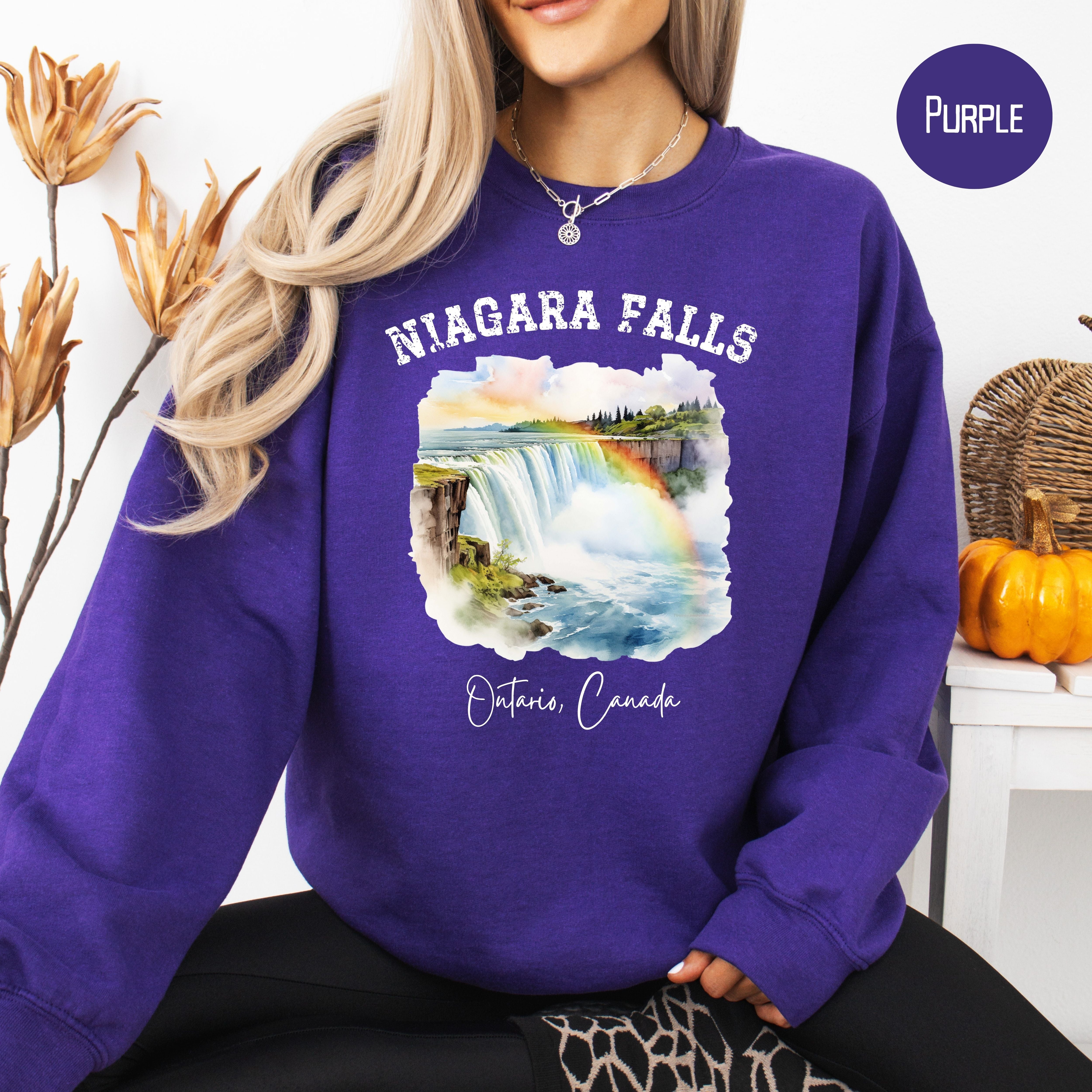 Rainbow Over Niagara Falls Ontario Canada Crewneck Unisex Sweatshirt