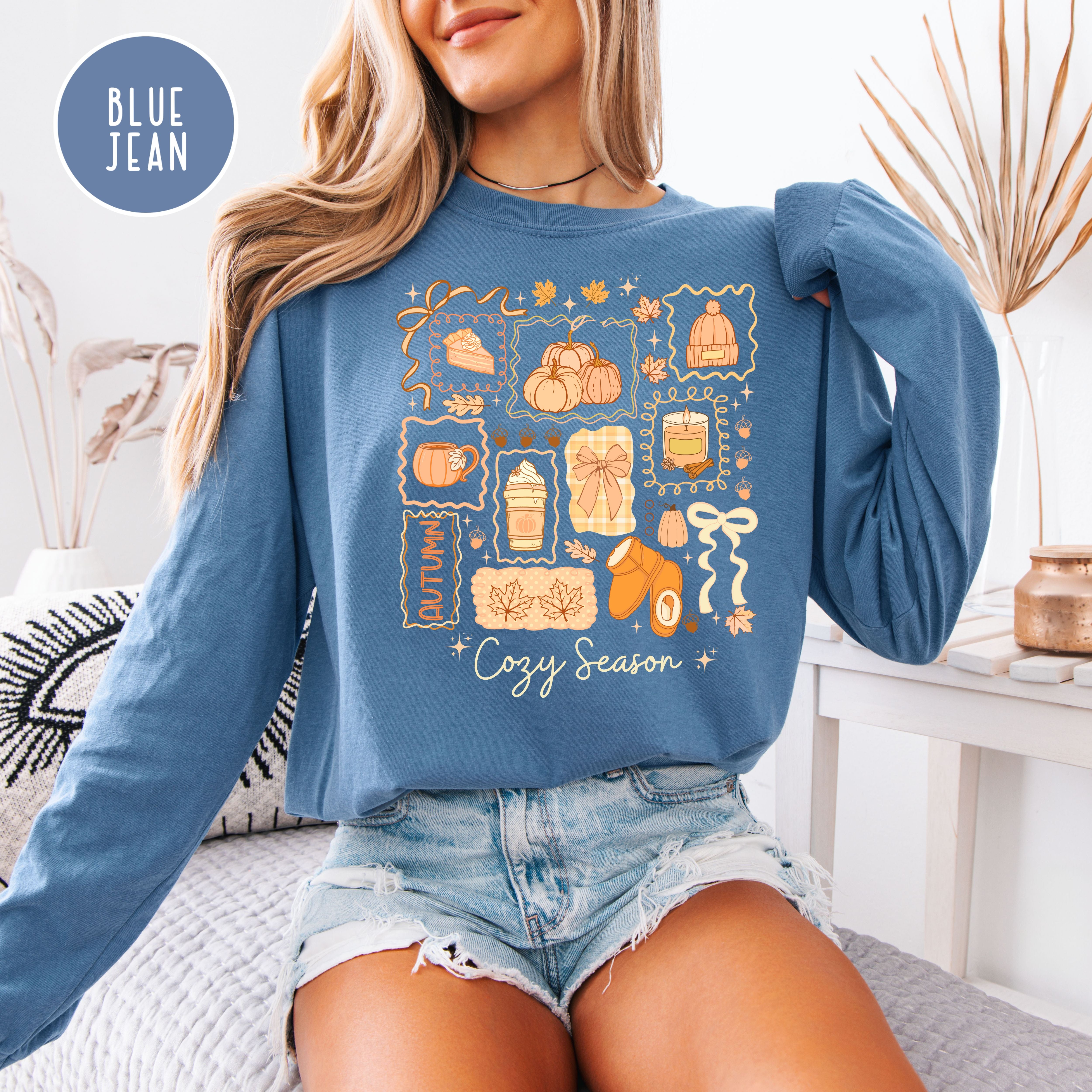 Cozy Season Autumn Long Sleeve Unisex Comfort Colors Fall Shirt