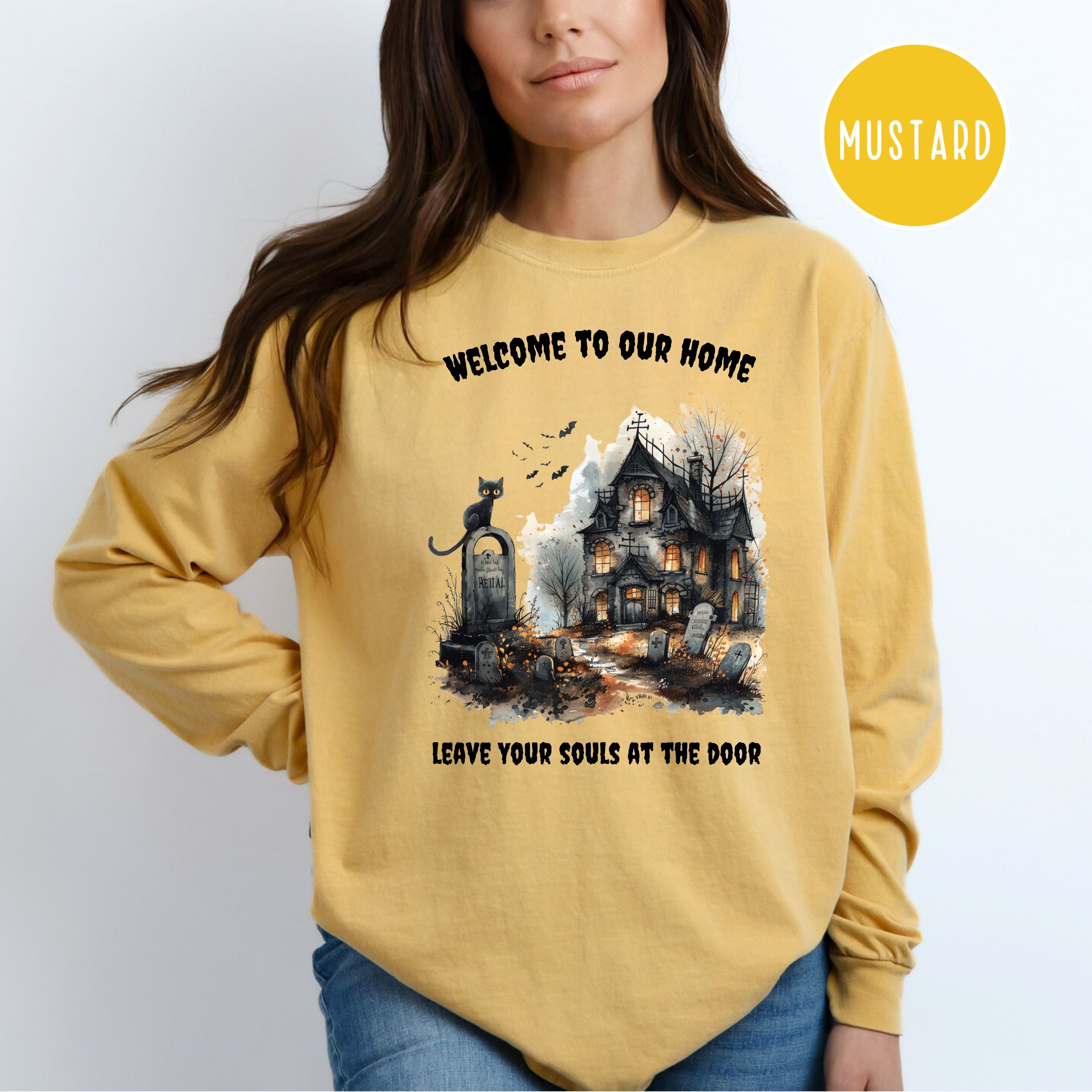 Halloween Haunted House Comfort Colors® Long Sleeve Tee