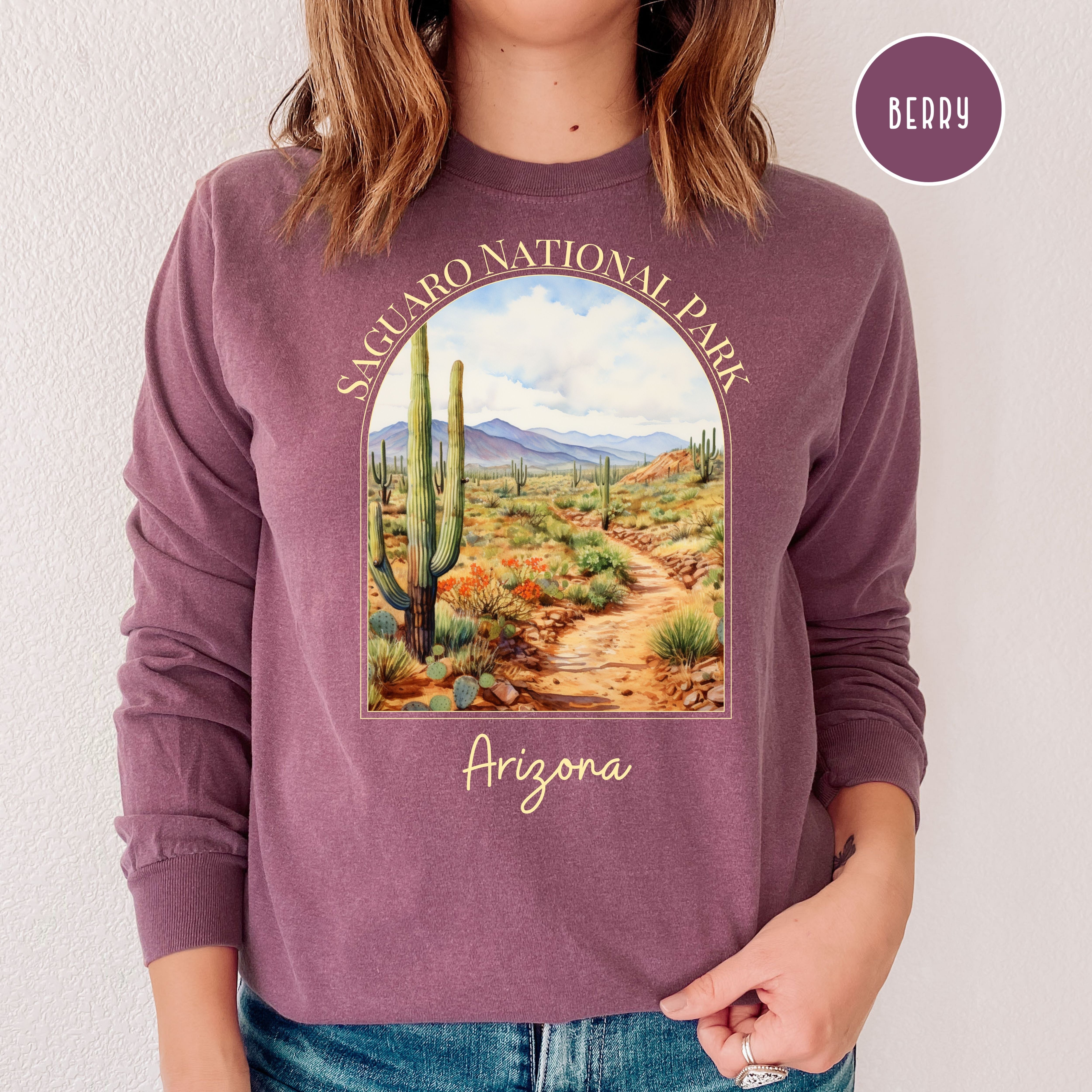 Saguaro National Park Comfort Colors® Long Sleeve Adult Unisex Tee