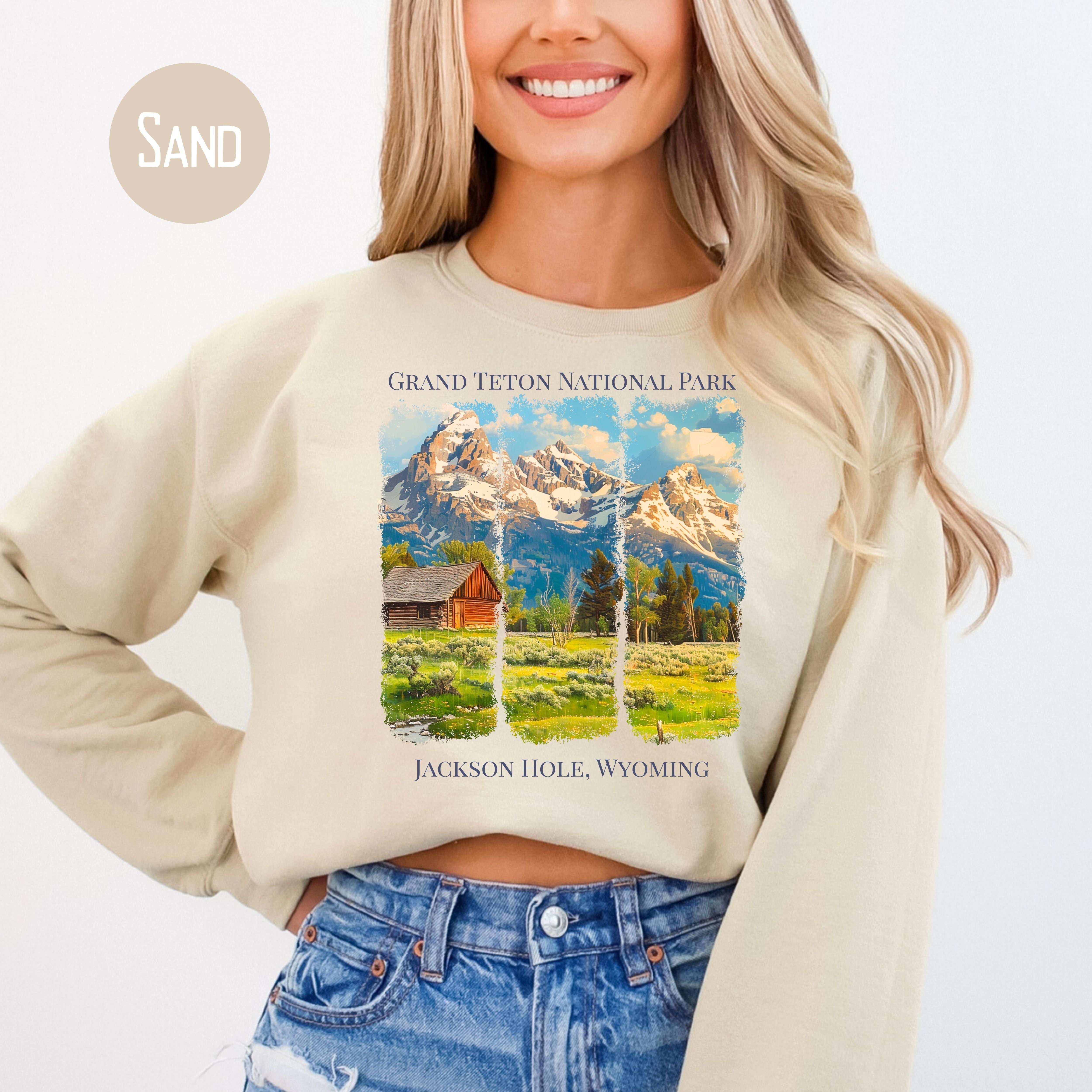 Grand Teton National Park Adult Unisex Sweatshirt, Jackson Hole Wyoming Gift