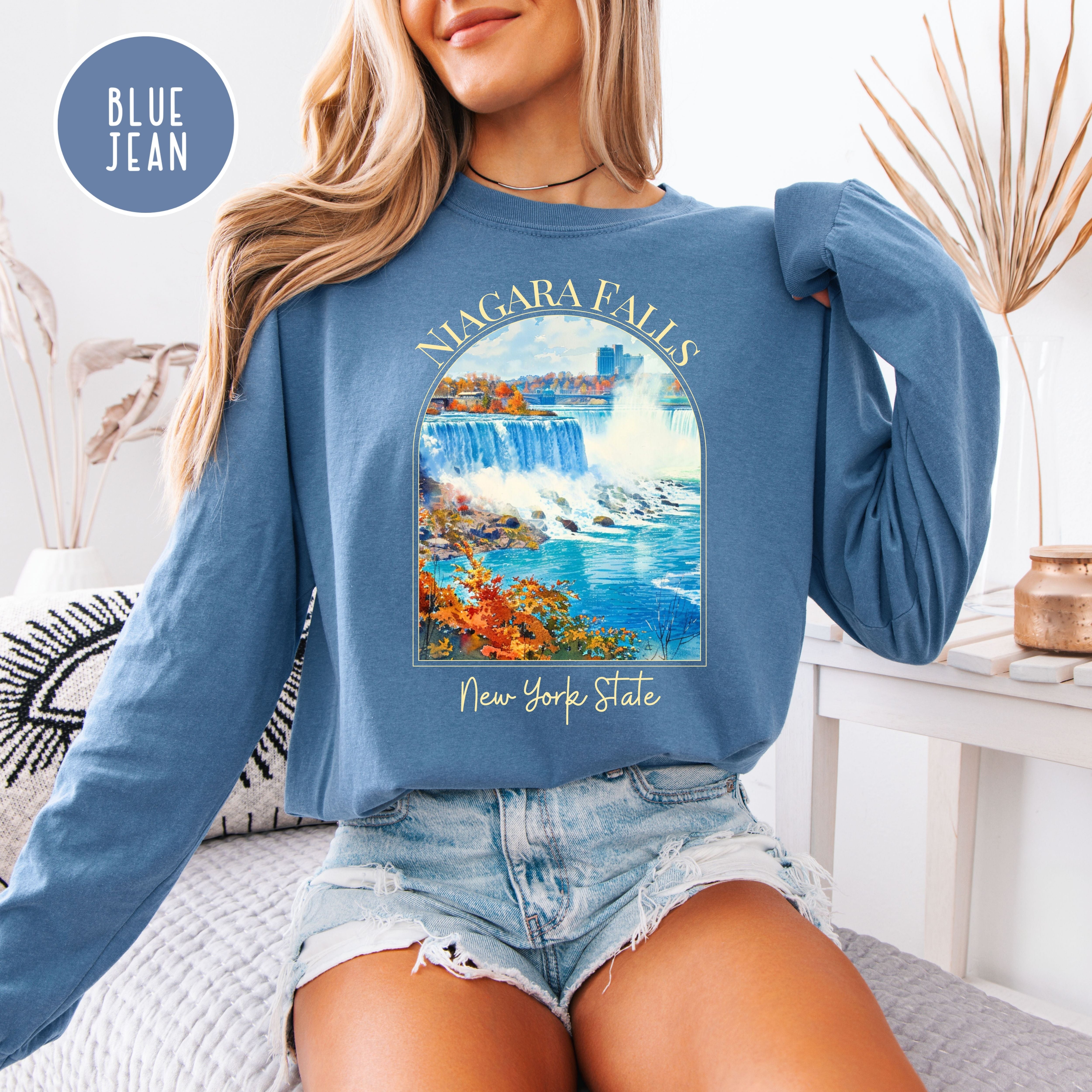 Niagara Falls New York State Comfort Colors Unisex Long Sleeve Tee Shirt