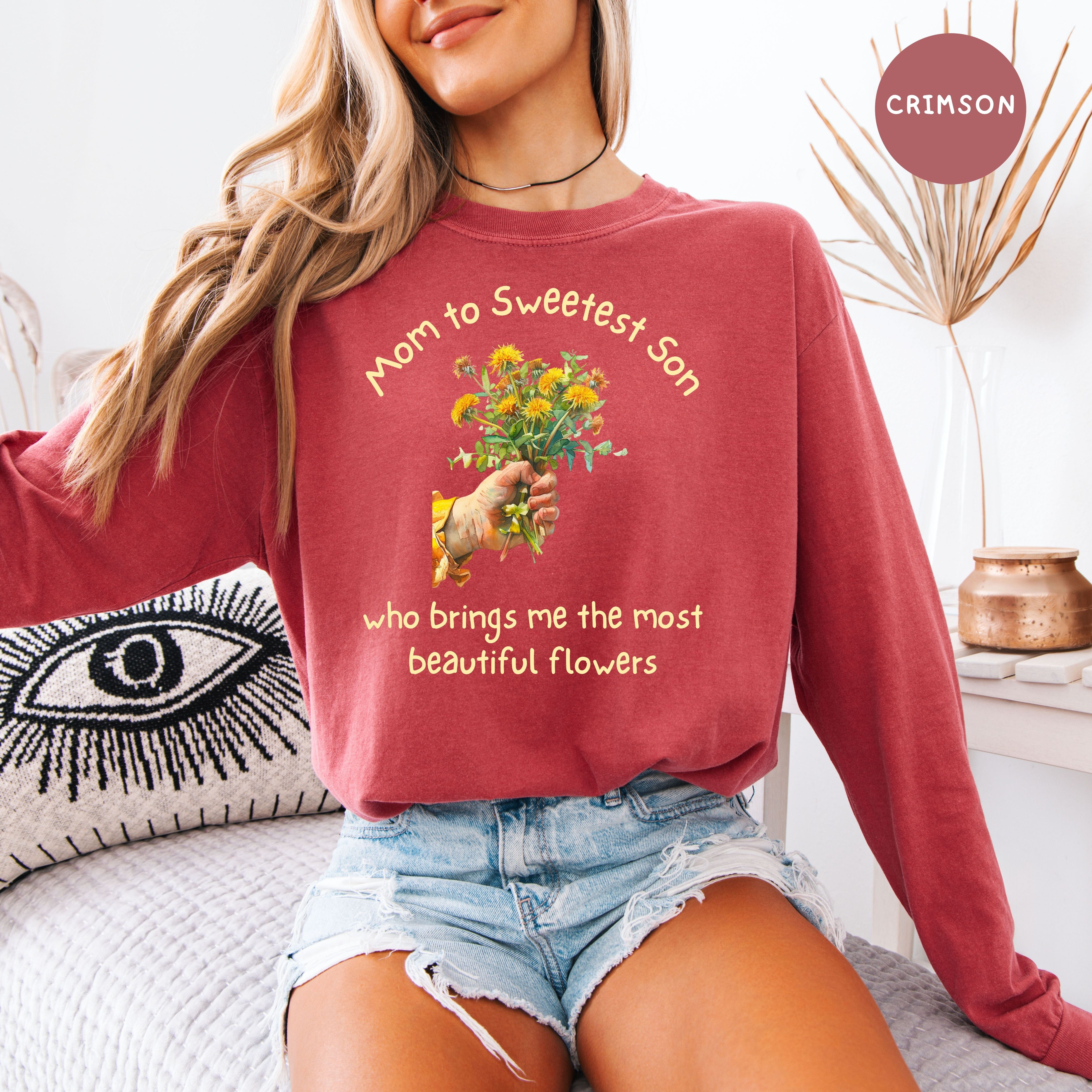 Mom To Sweet Son Long Sleeve Comfort Colors T-Shirt, Funny Mom Tee Shirt