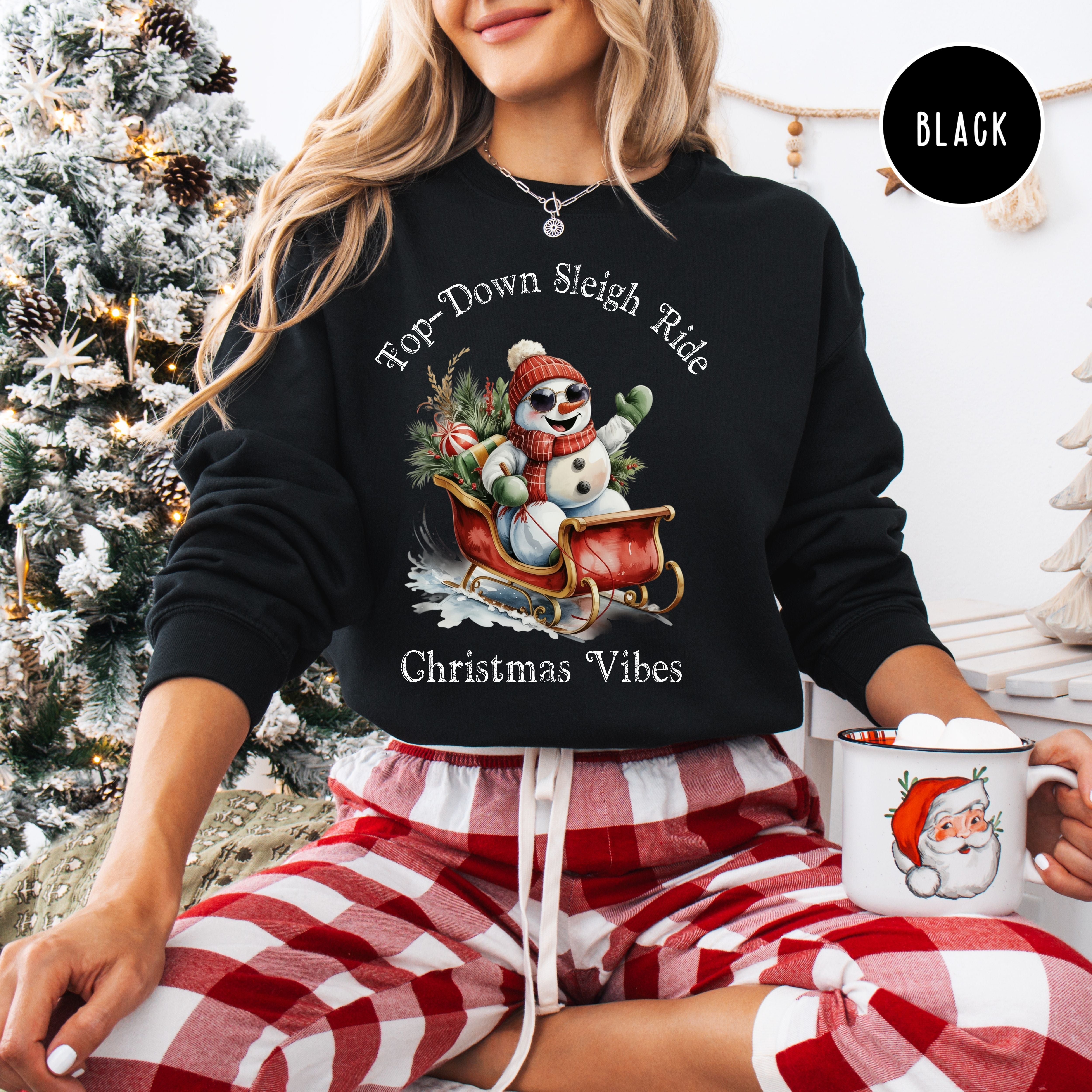 Top-Down Sleigh Ride Sweatshirt Christmas Sweatshirt