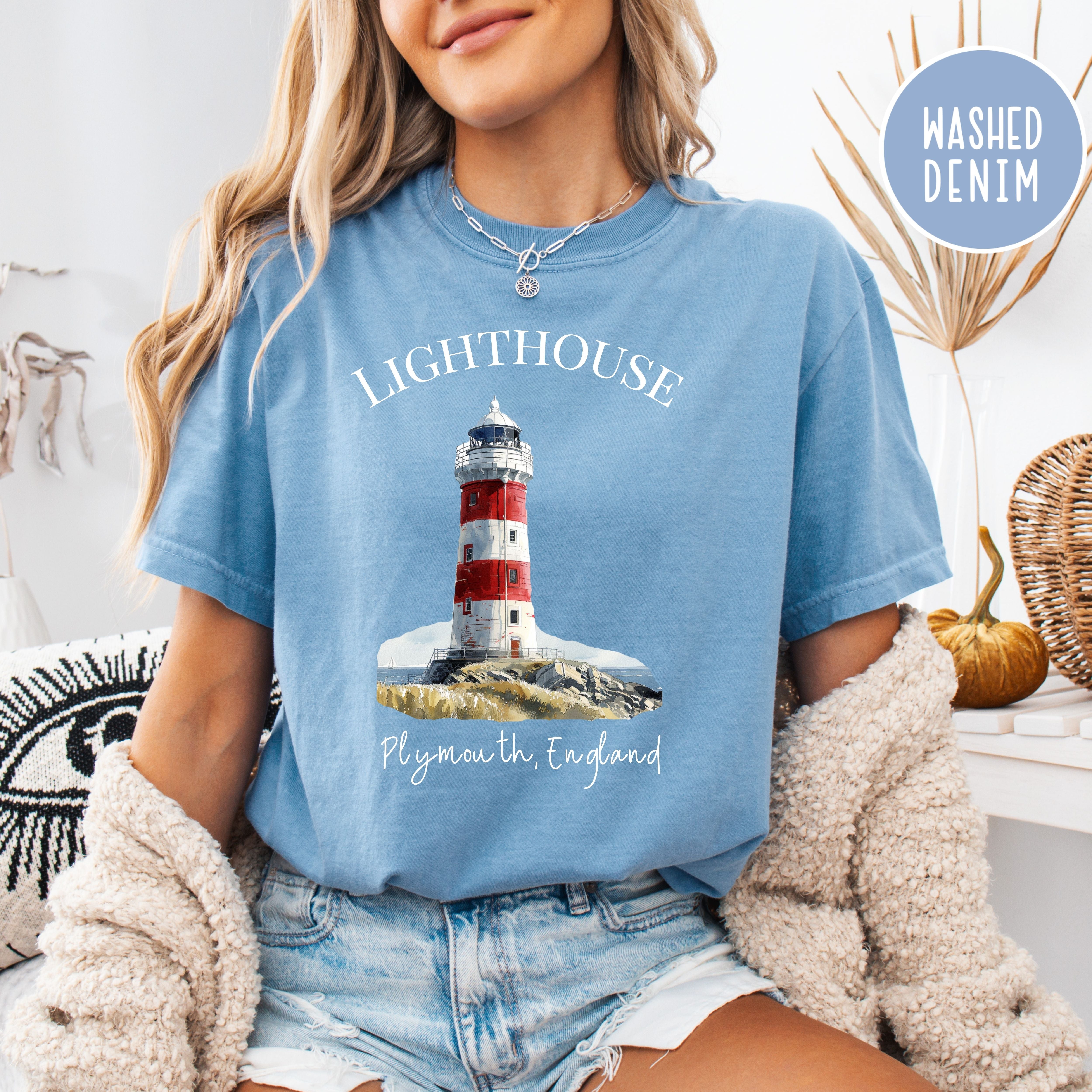 Plymouth England Lighthouse Comfort Colors® Tee