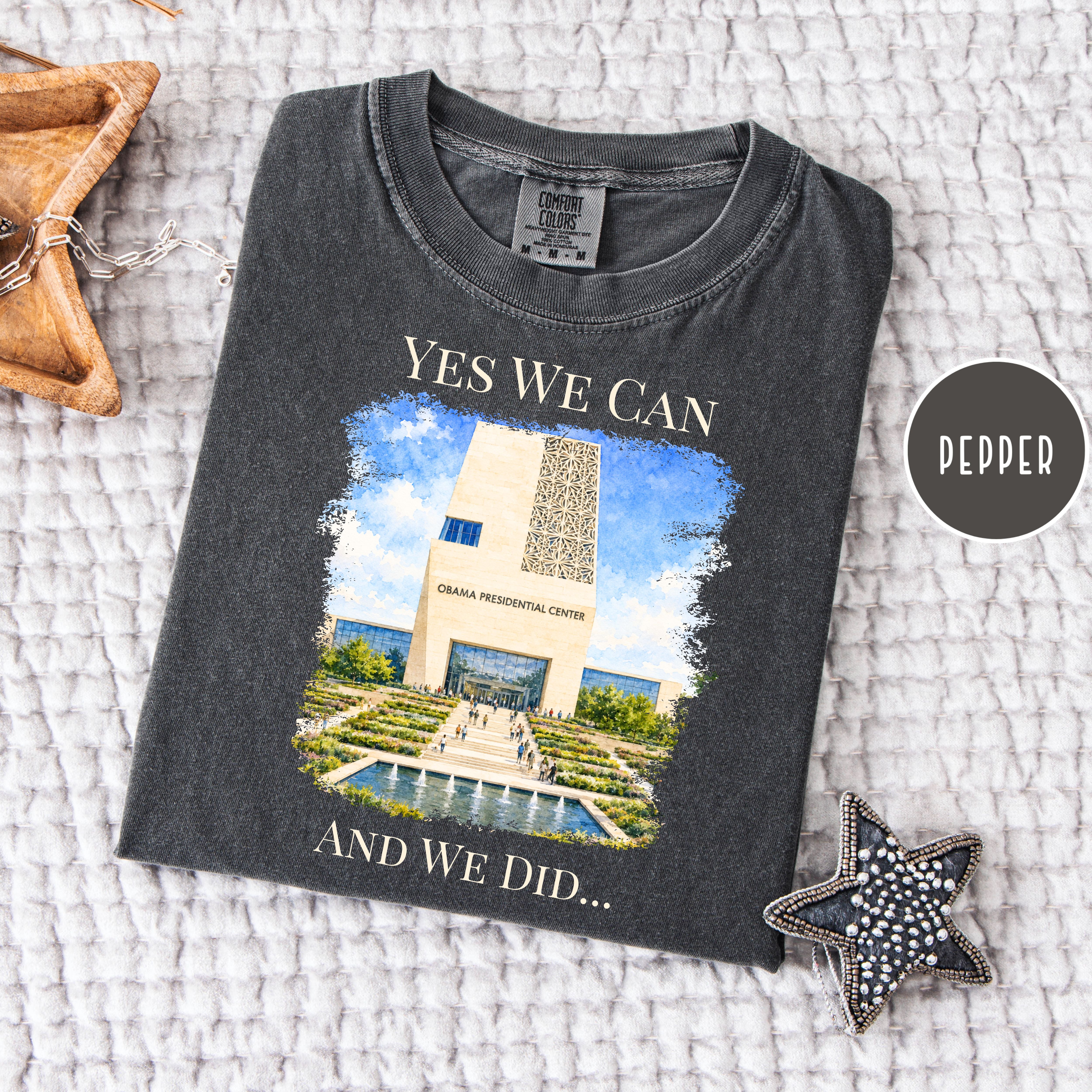 Obama Presidential Center Unisex Comfort Colors T-Shirt, President Obama Gift Shirt, Obama Memorabilia, Yes We Can Shirt, Political Gift