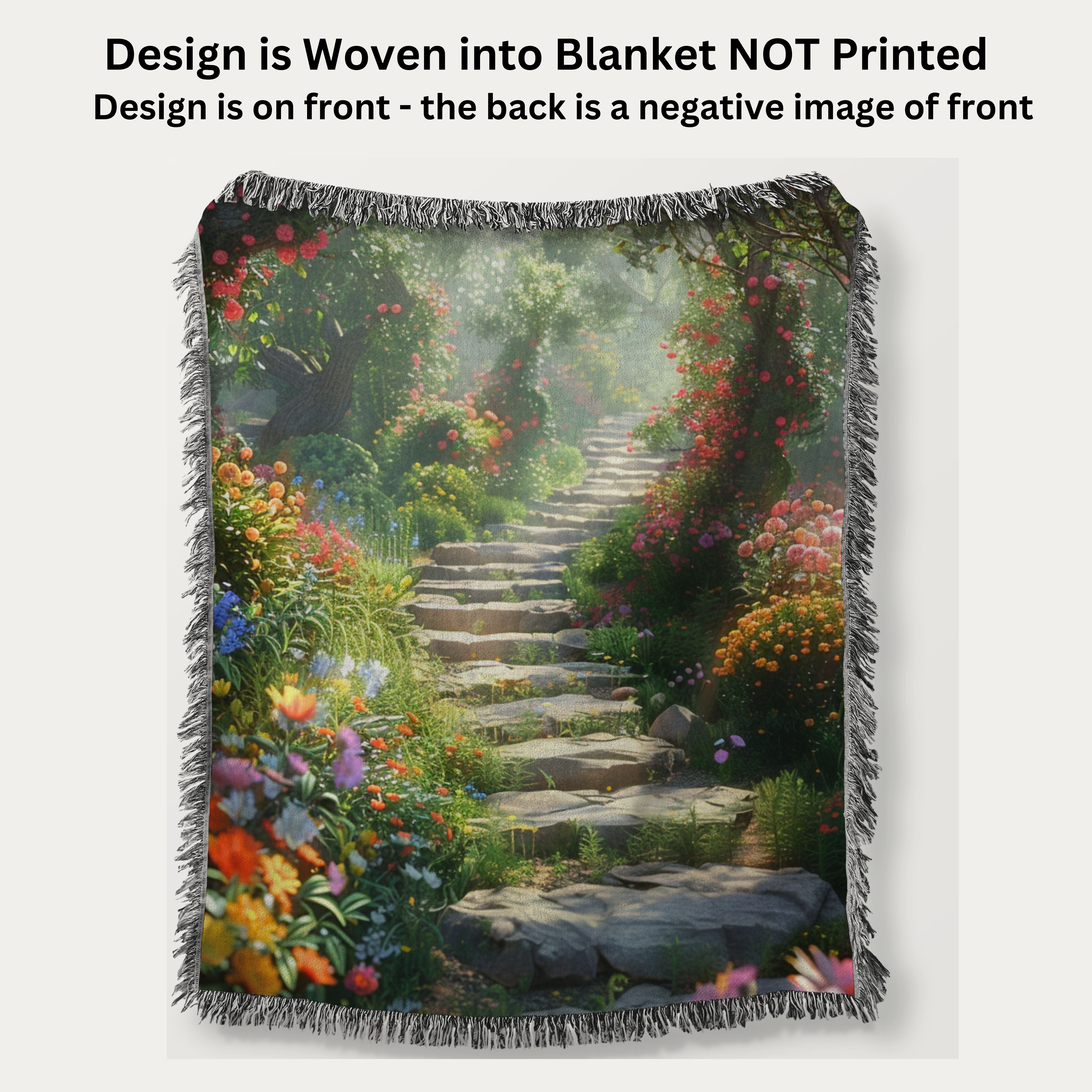 Beautiful Garden Steps Woven Throw Blanket