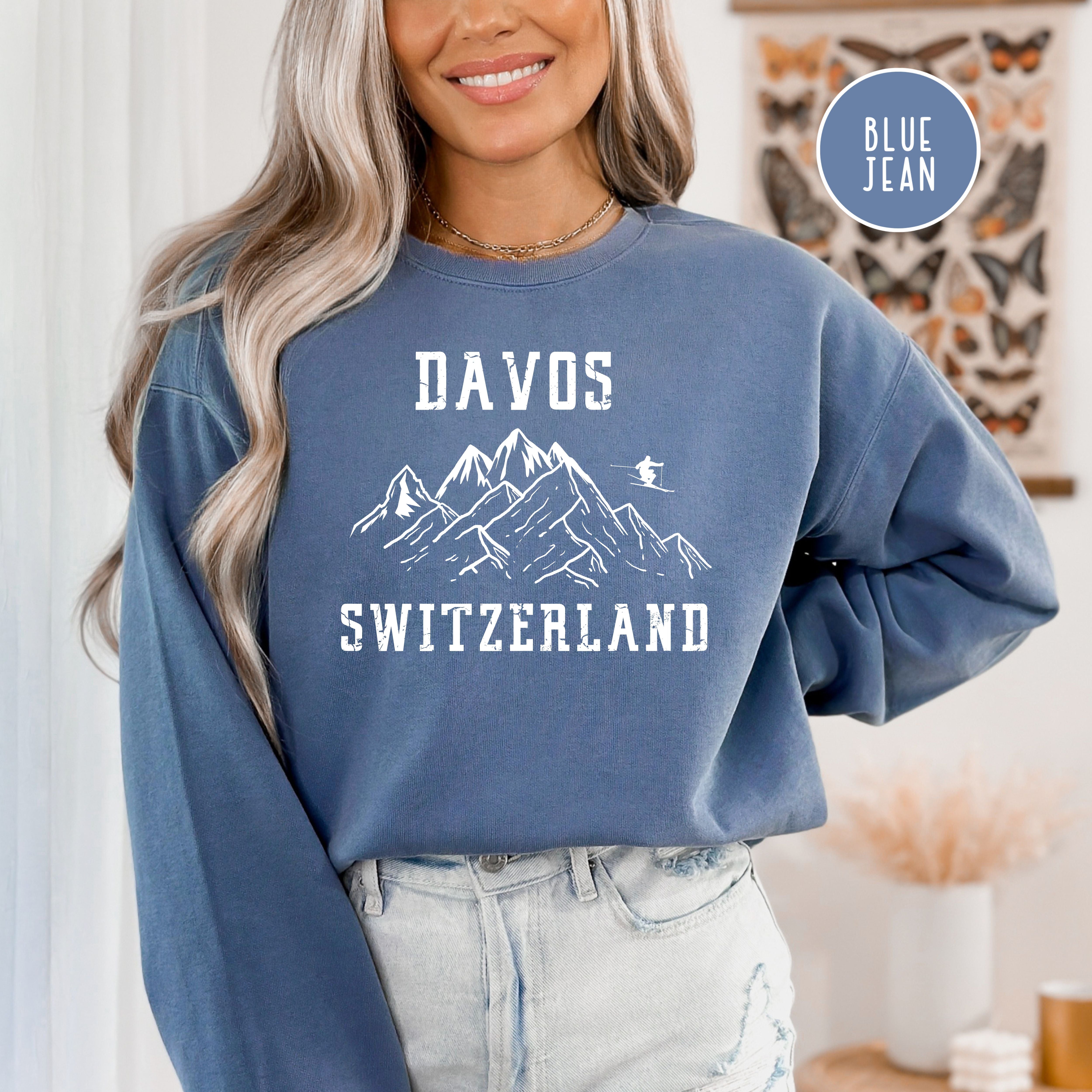 Davos Switzerland Ski in Swiss Alps Comfort Colors® Sweatshirt