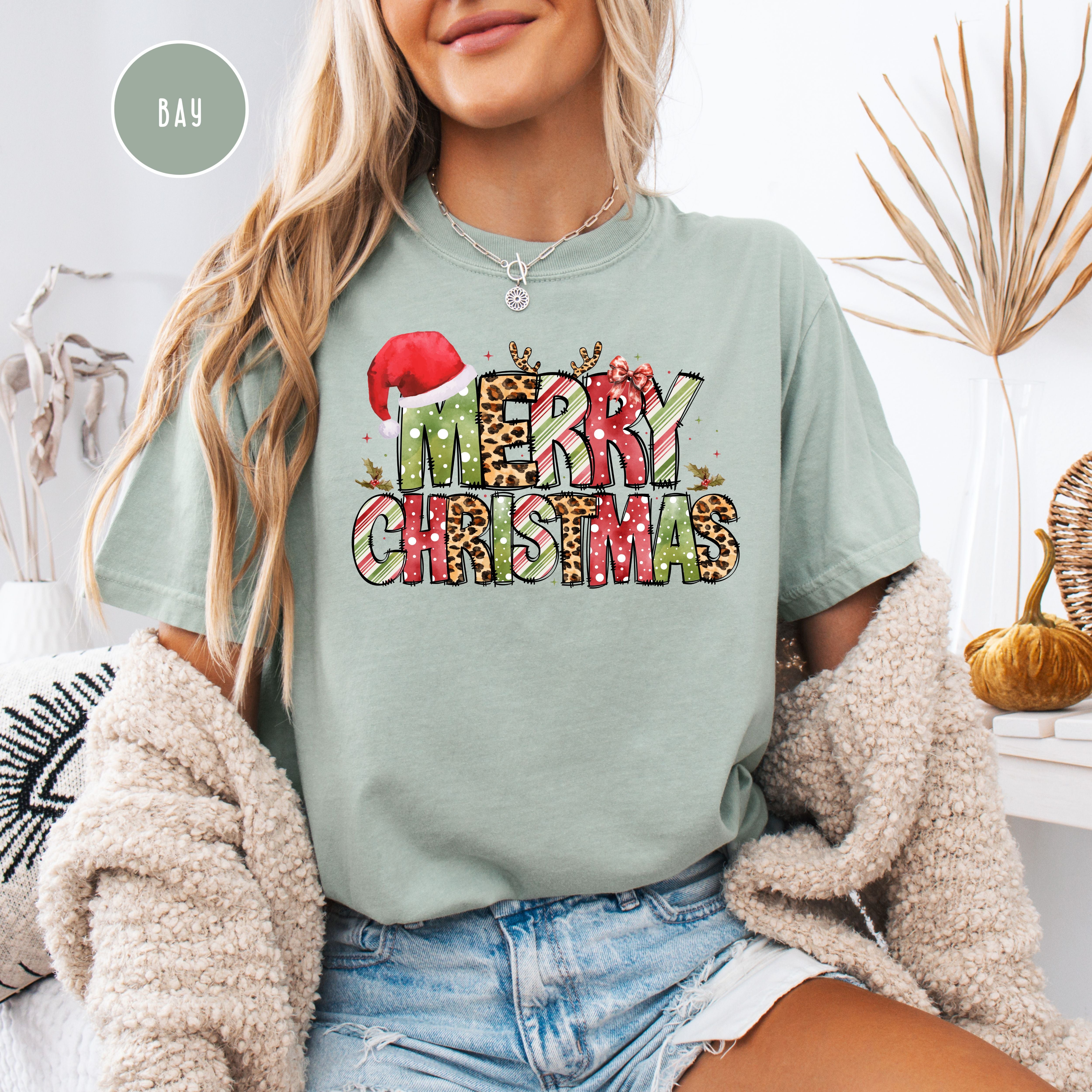 Cheerful Merry Christmas Comfort Colors® Tee