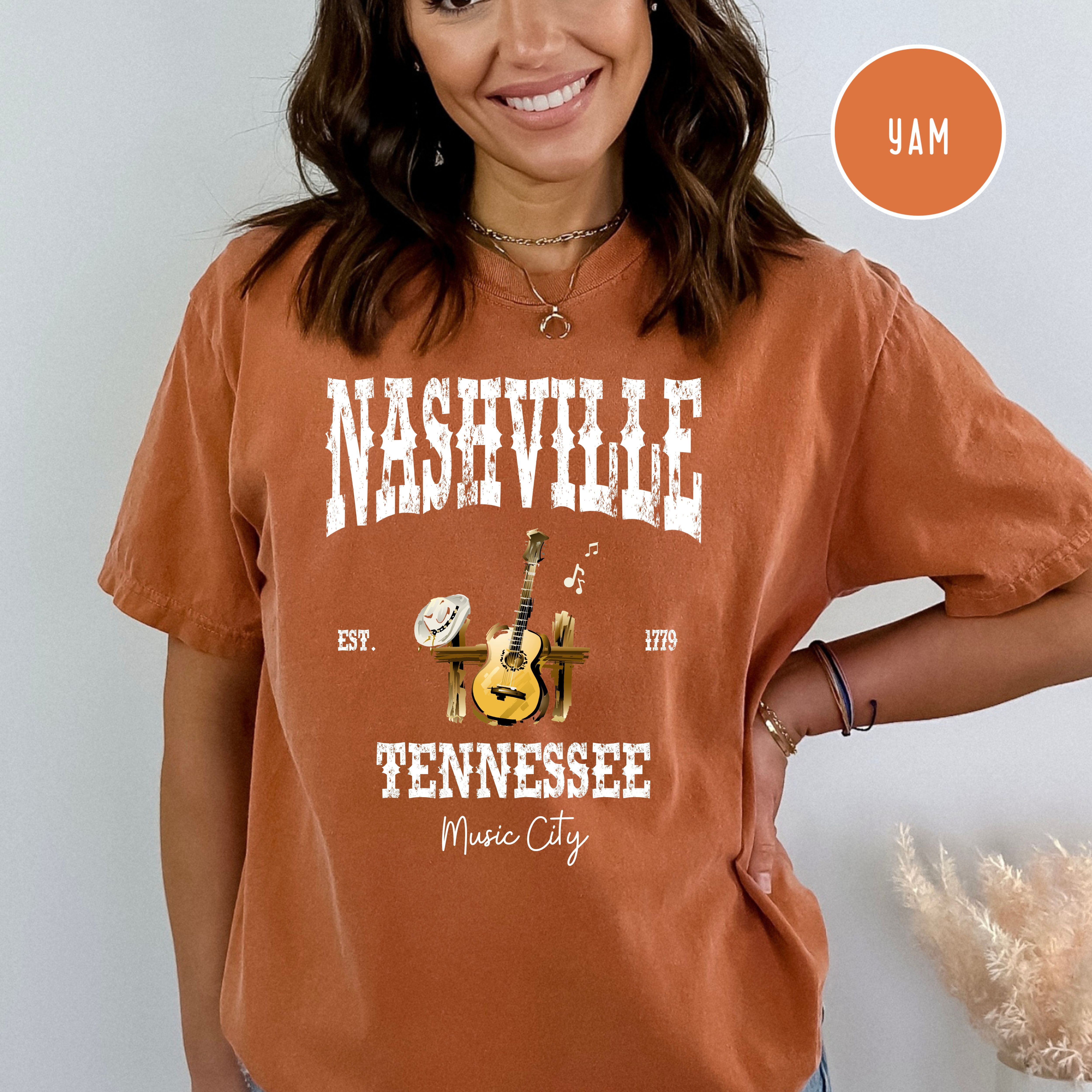 Nashville Tennessee Music City Grunge Style Comfort Colors® Tee