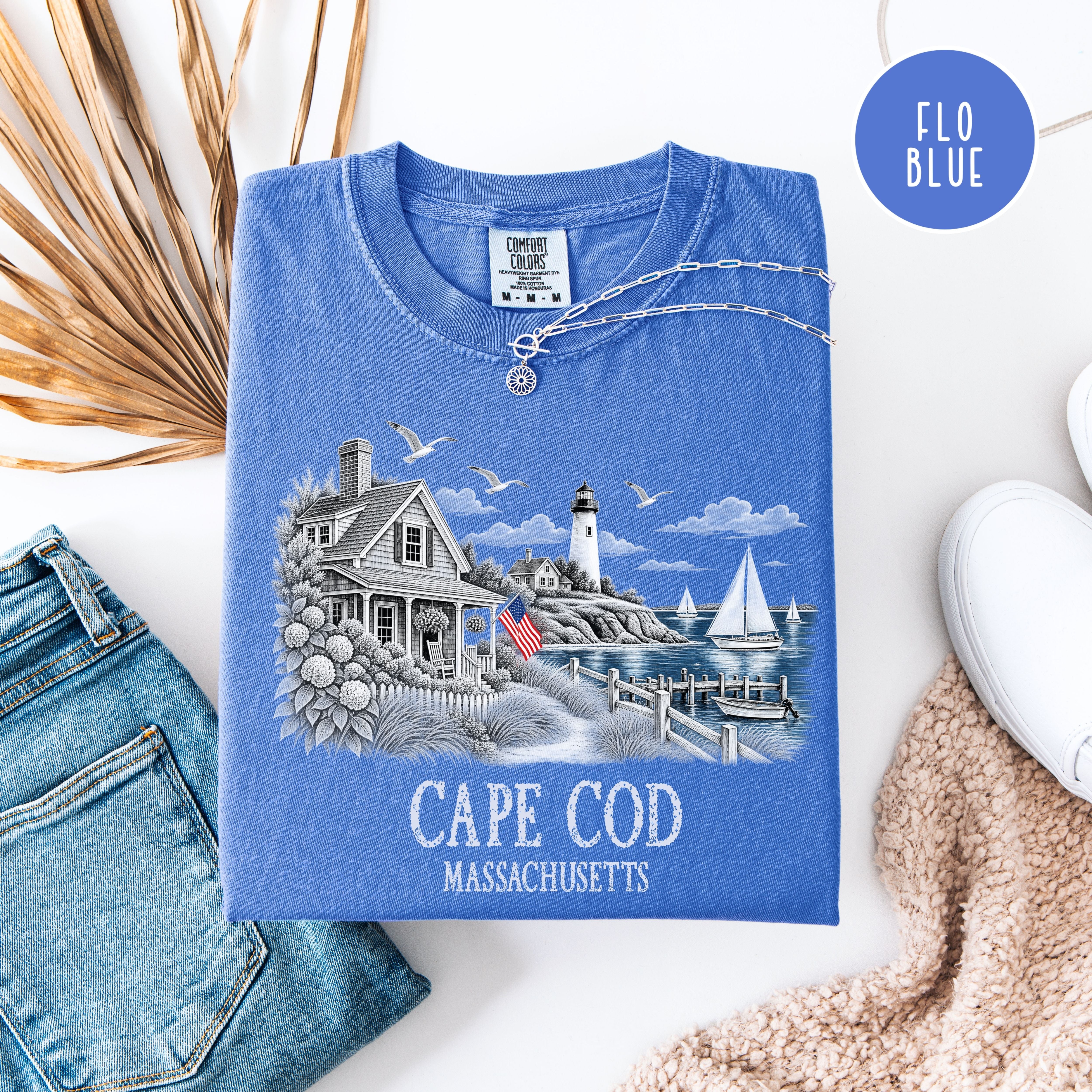 Cape Cod Massachusetts Comfort Colors T-Shirt, Cape Cod Vacation Gift, Cape Cod Shirt, Traveler Gift Shirt, Seaside Shirt, Ocean Lover Gift