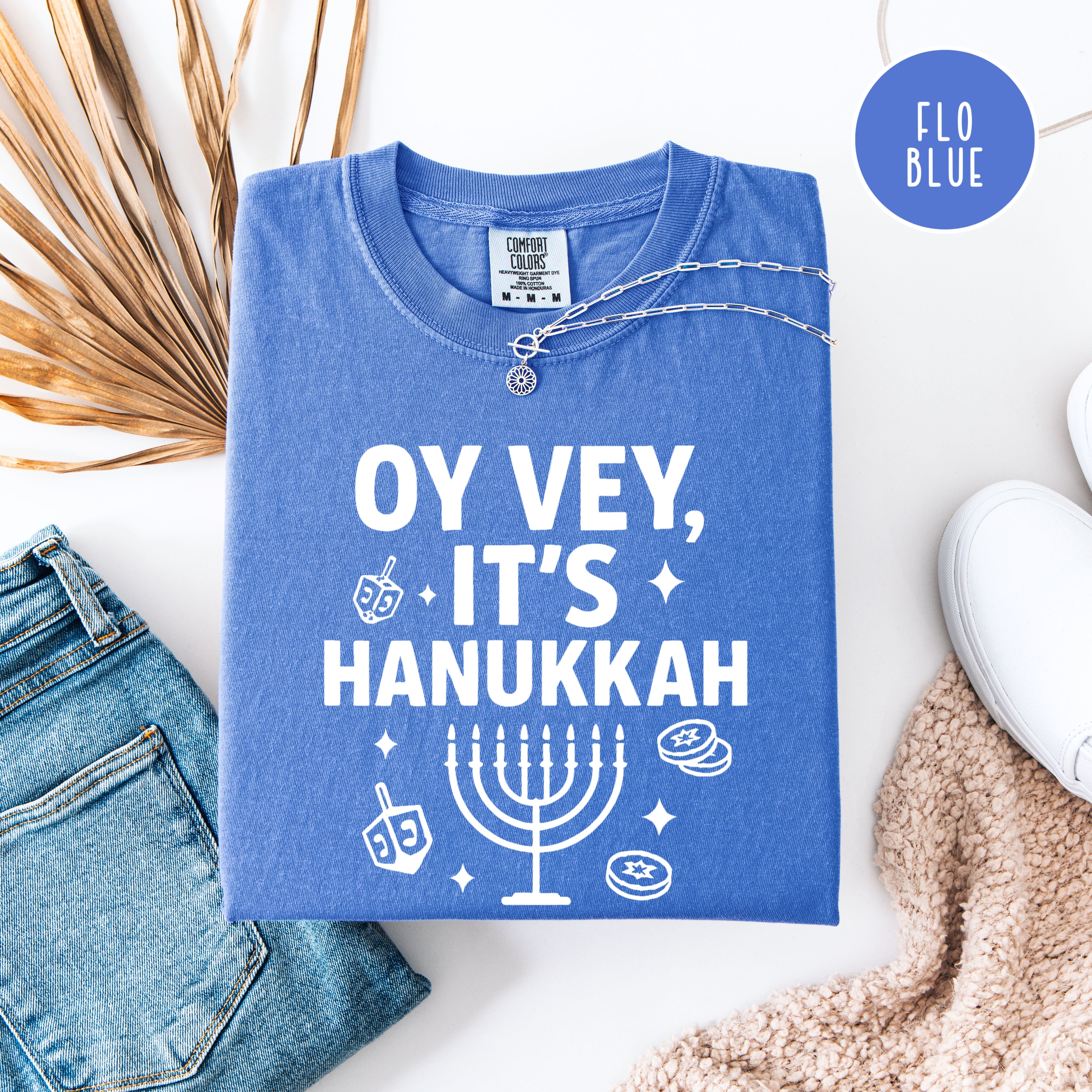 Oy Vey It's Hanukkah Comfort Colors Unisex Tee