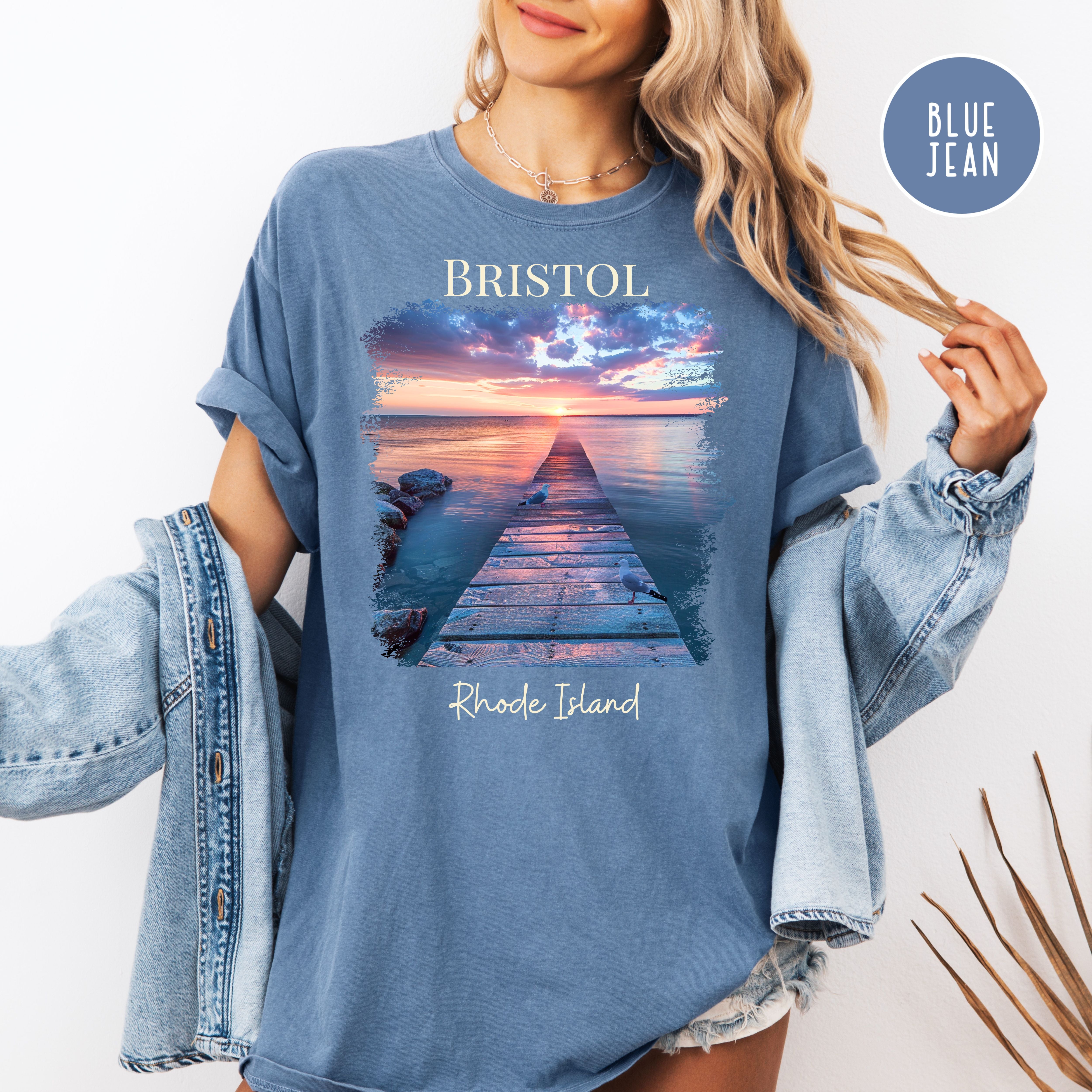 Bristol Rhode Island Sunset Comfort Colors Tee