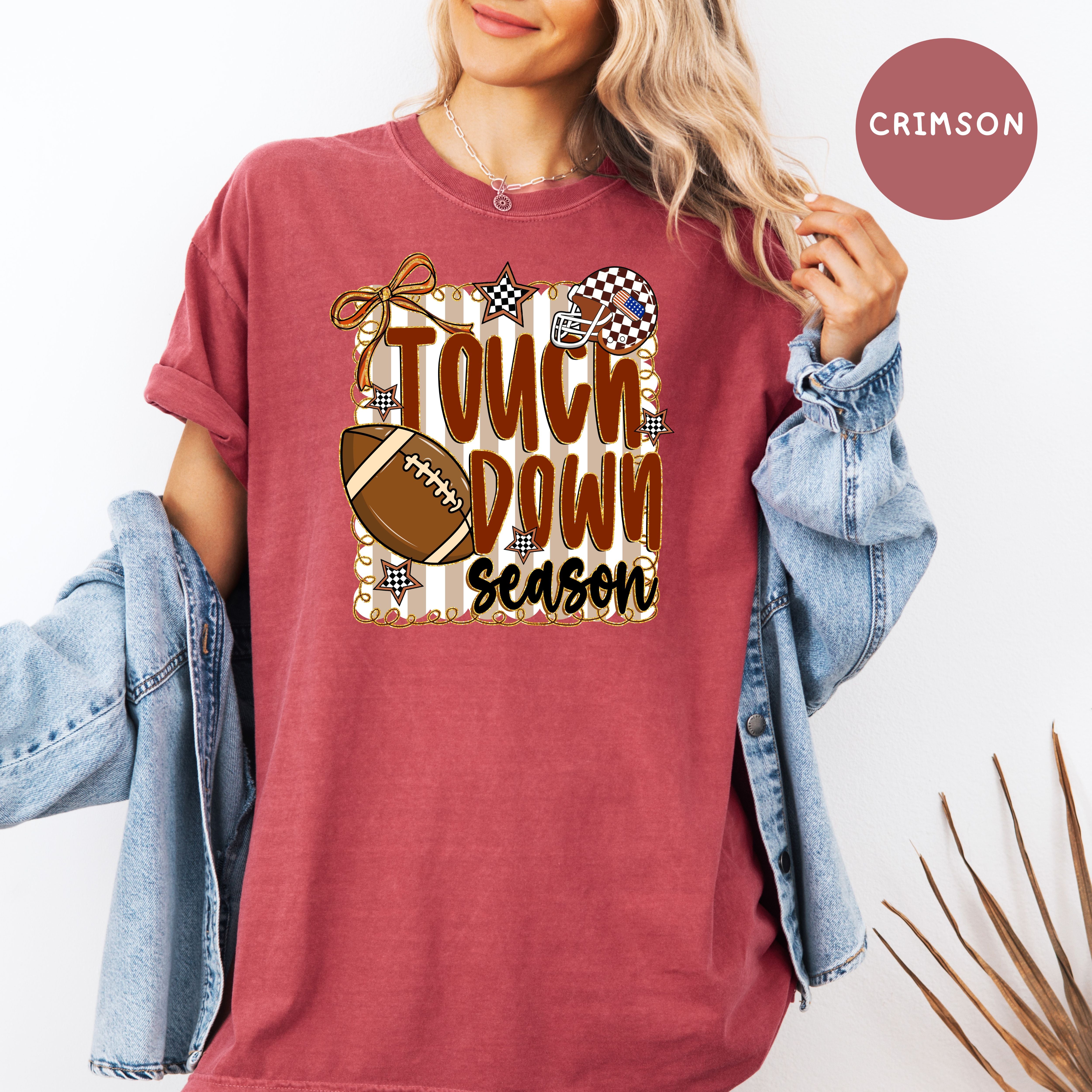 Touch Down Season Comfort Colors Football Game Day Shirt