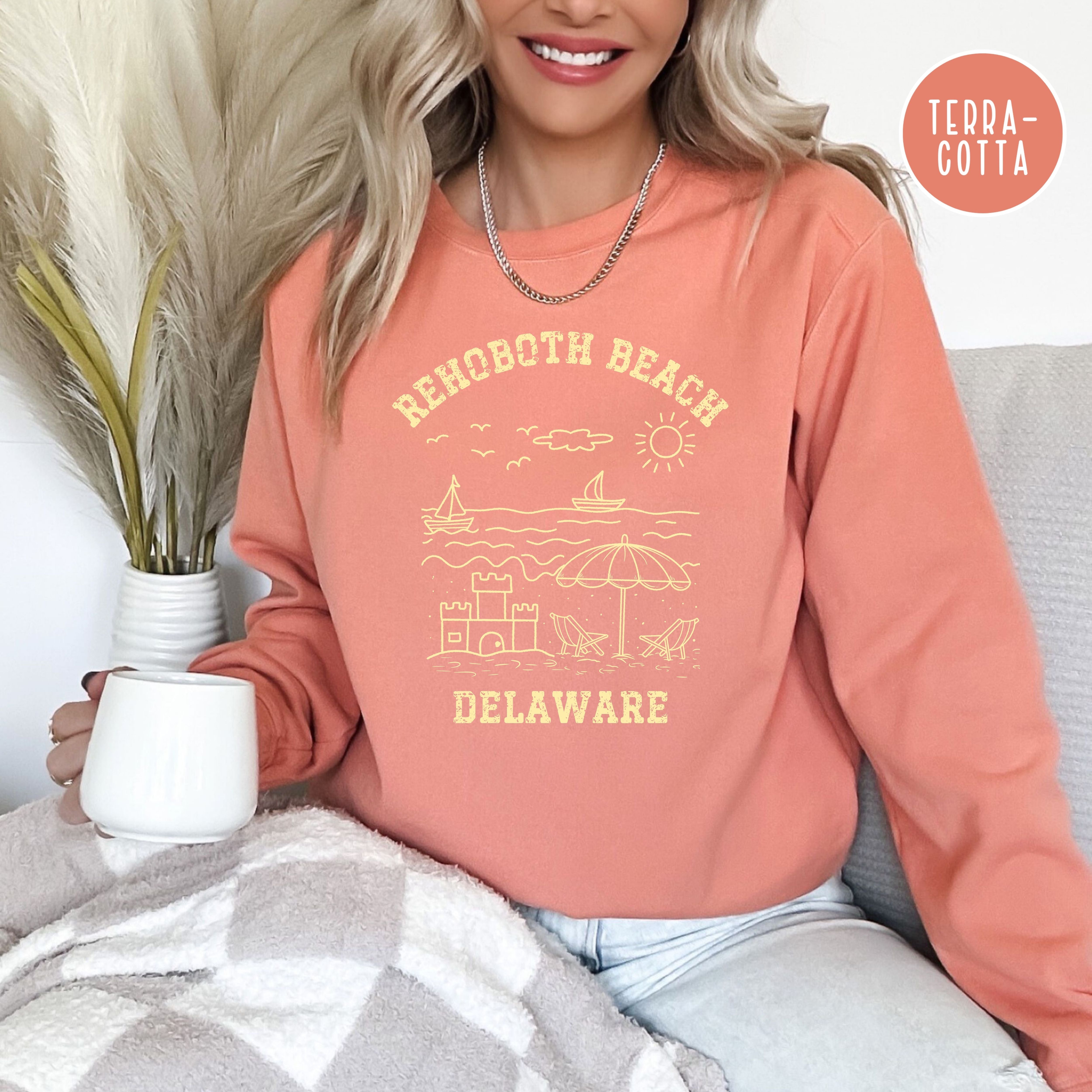 Rehoboth Beach Grunge Style Comfort Colors® Sweatshirt