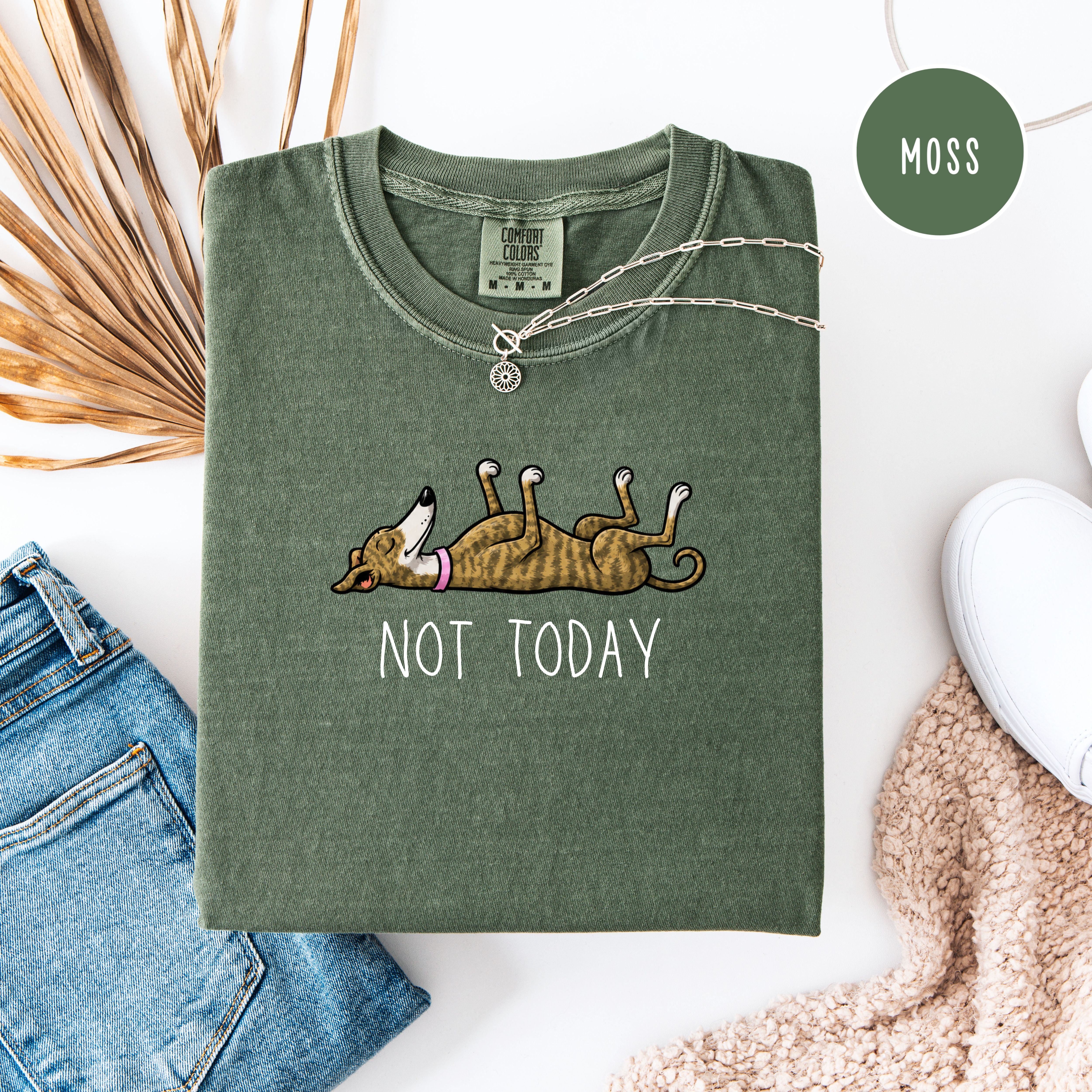Greyhound Lover Unisex Comfort Colors T-Shirt, Greyhound Mom Shirt, Greyhound Dad Shirt, Funny Not Today Shirt, Animal Lover Shirt