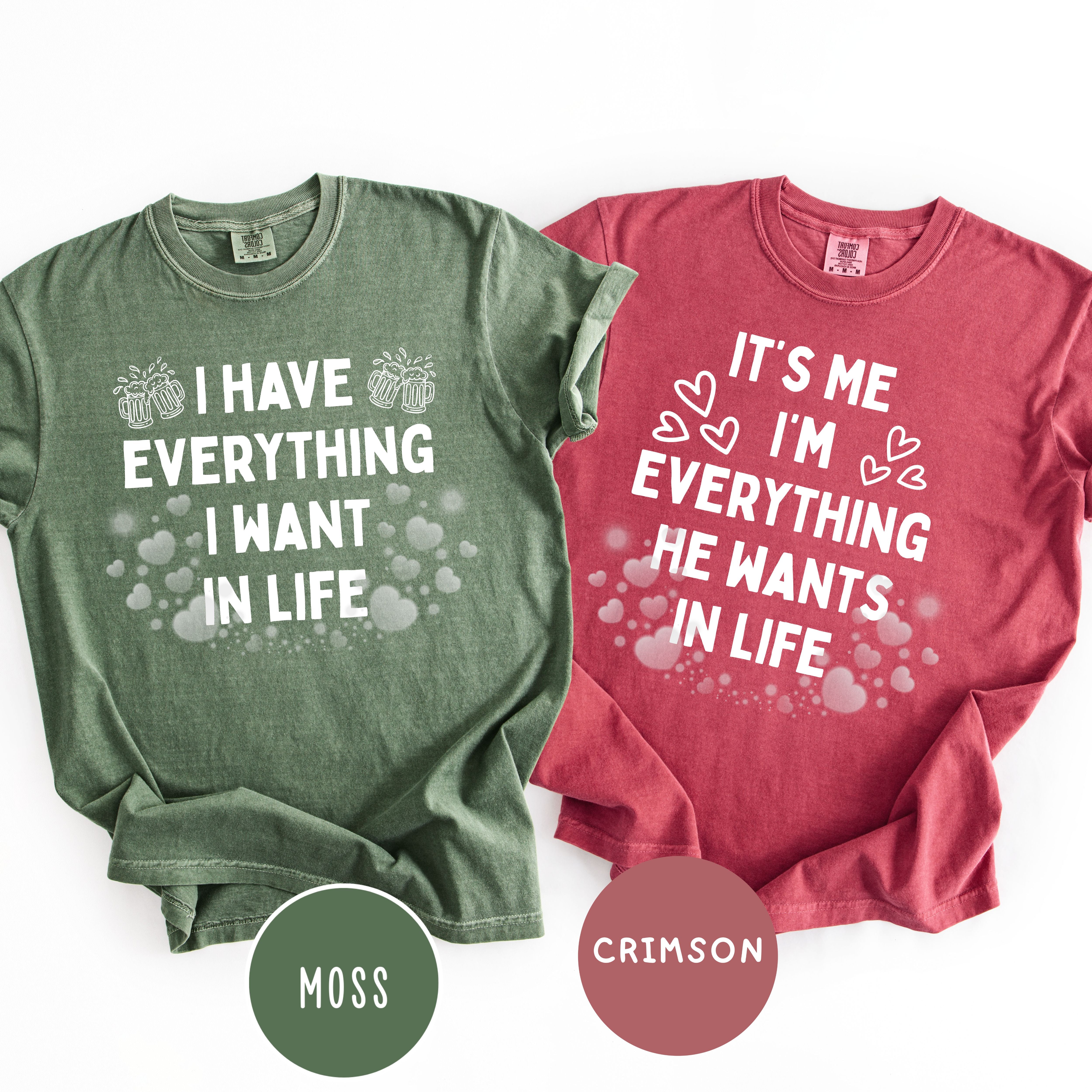 Cute Couple Valentines Day Matching Comfort Colors T-Shirt, Funny Couple Shirts