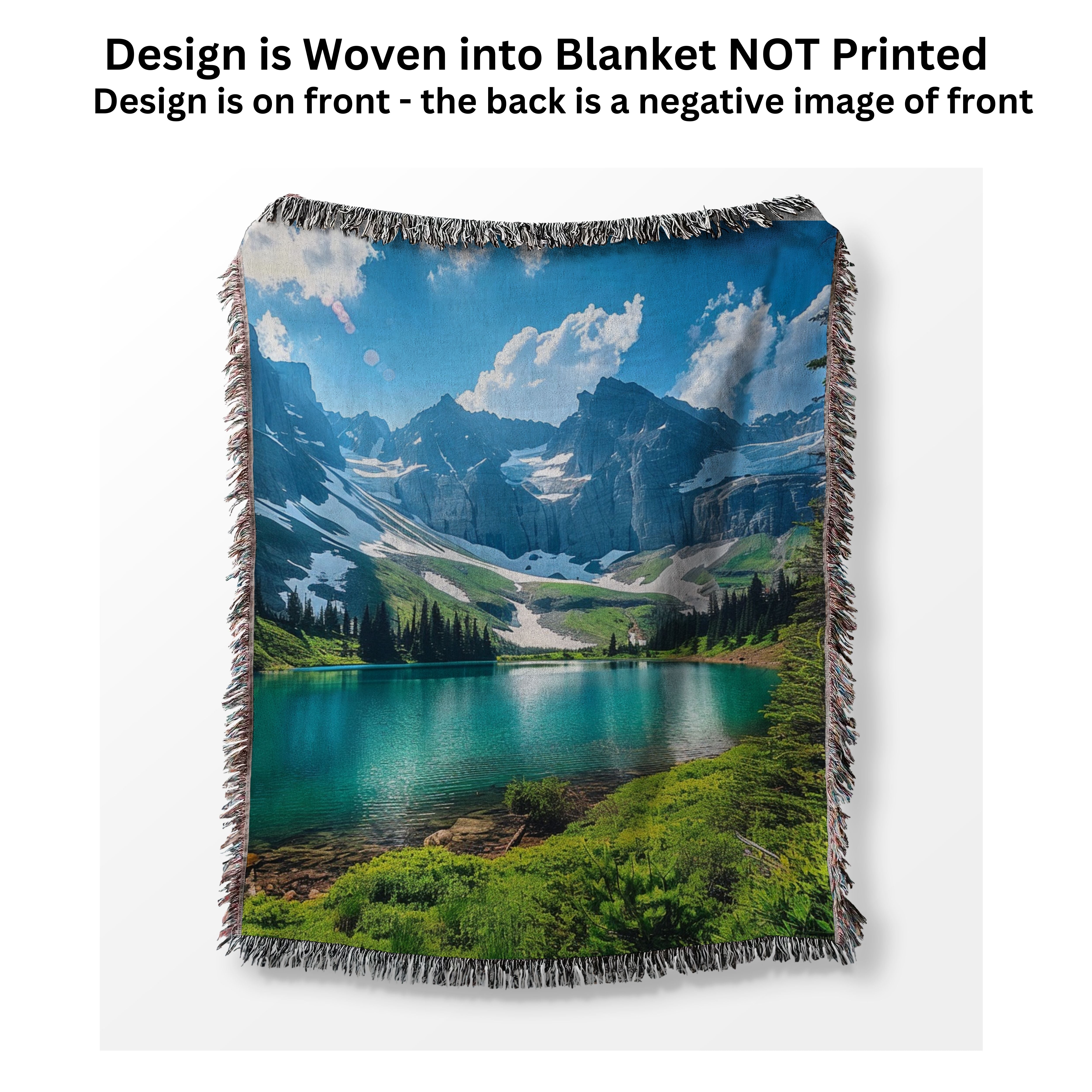 Glacier National Park Montana Woven Throw Blanket