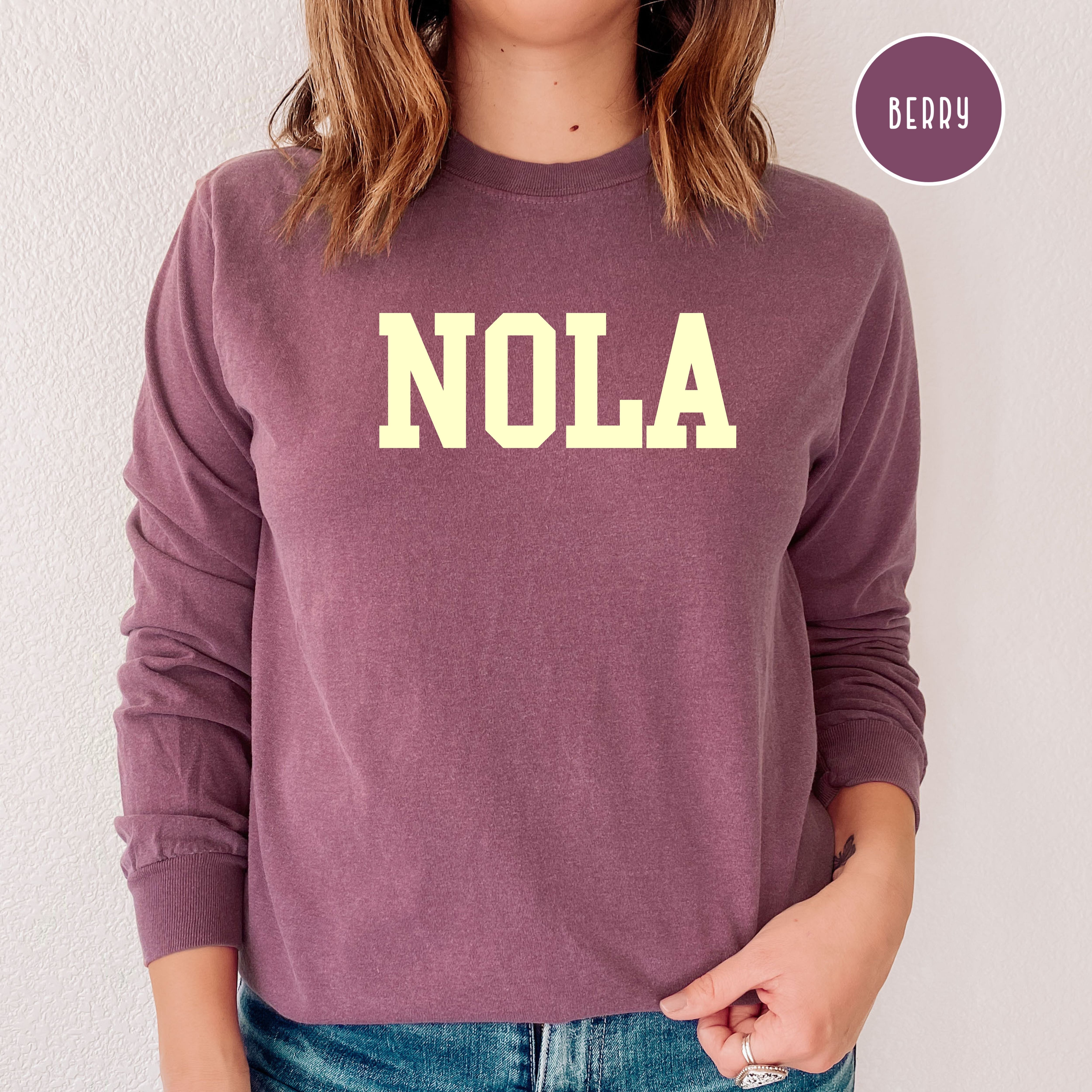 NOLA New Orleans Louisiana Comfort Colors® Long Sleeve Tee