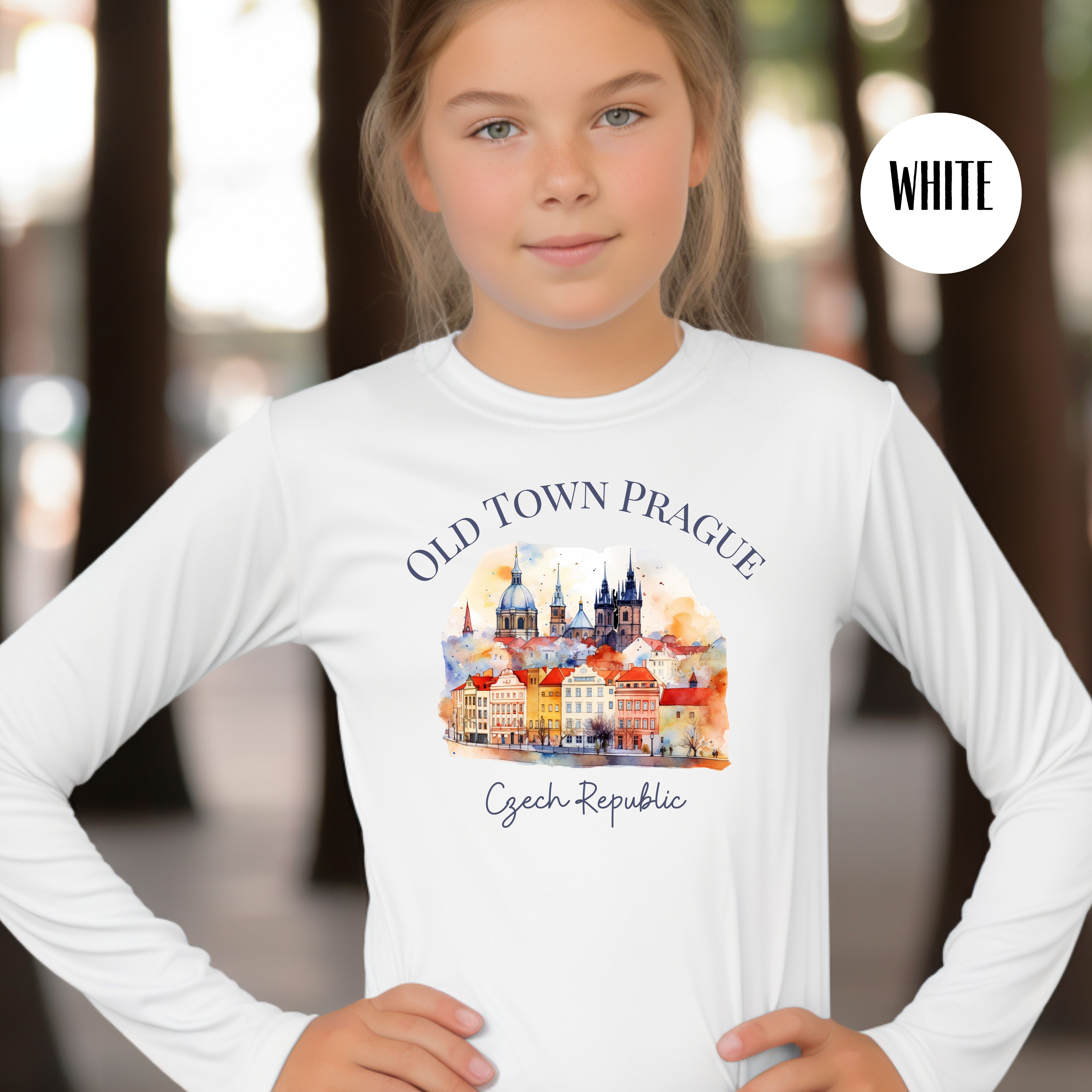 Old Town Prague Czech Republic Youth Sized Long Sleeve Tee