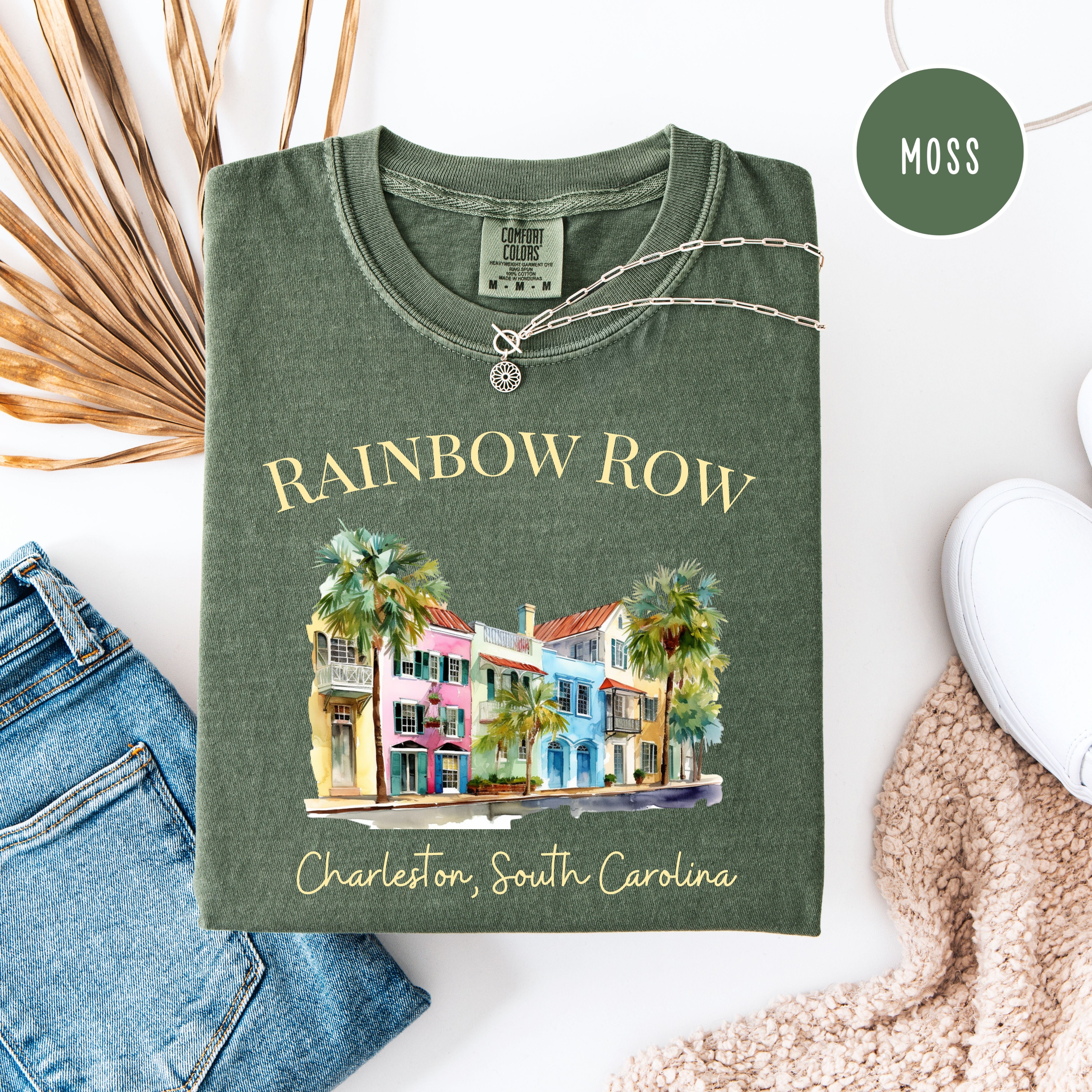 Rainbow Row Charleston South Carolina Comfort Colors T-shirt