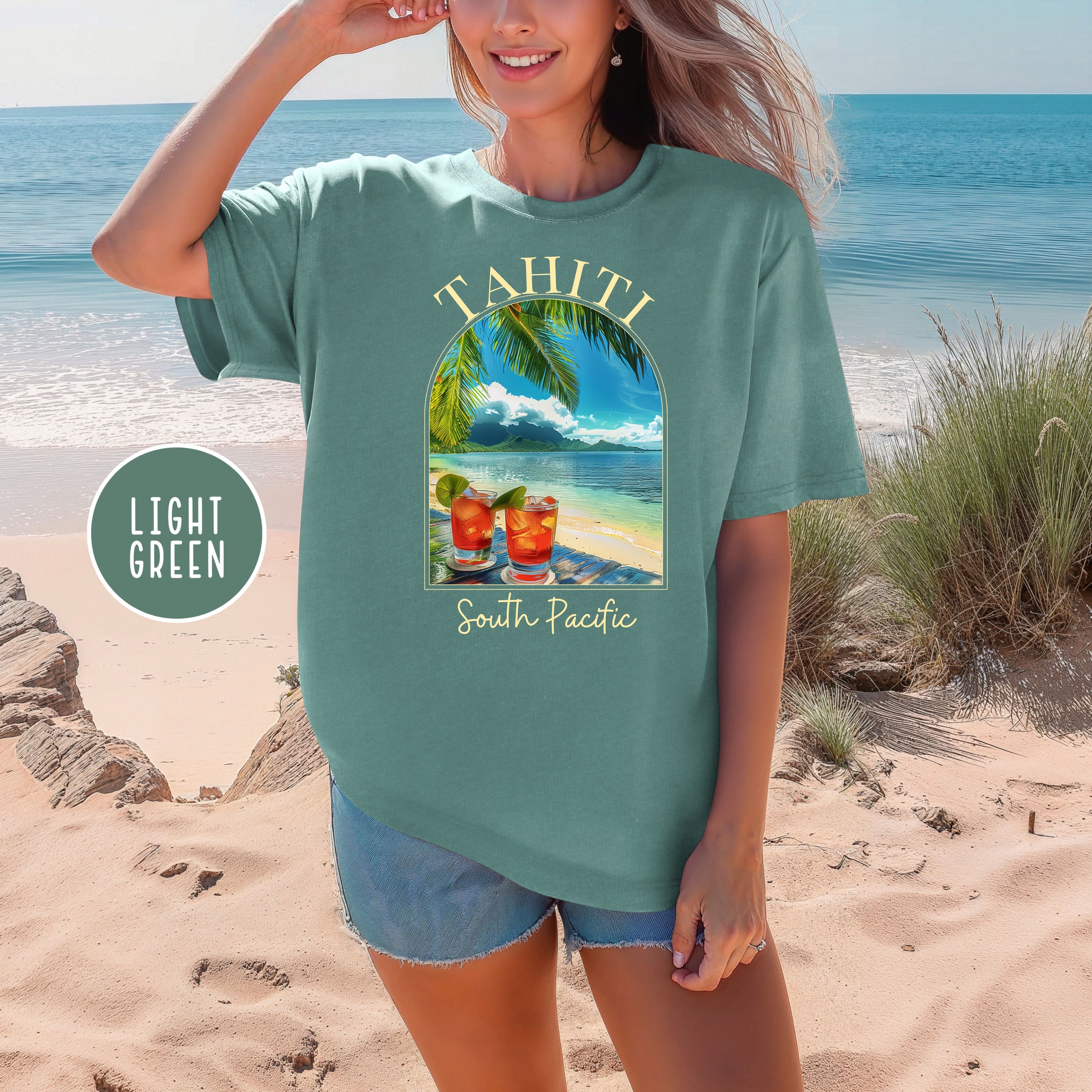 Tahiti South Pacific Drinks on the Beach Vacation Comfort Colors® Tee