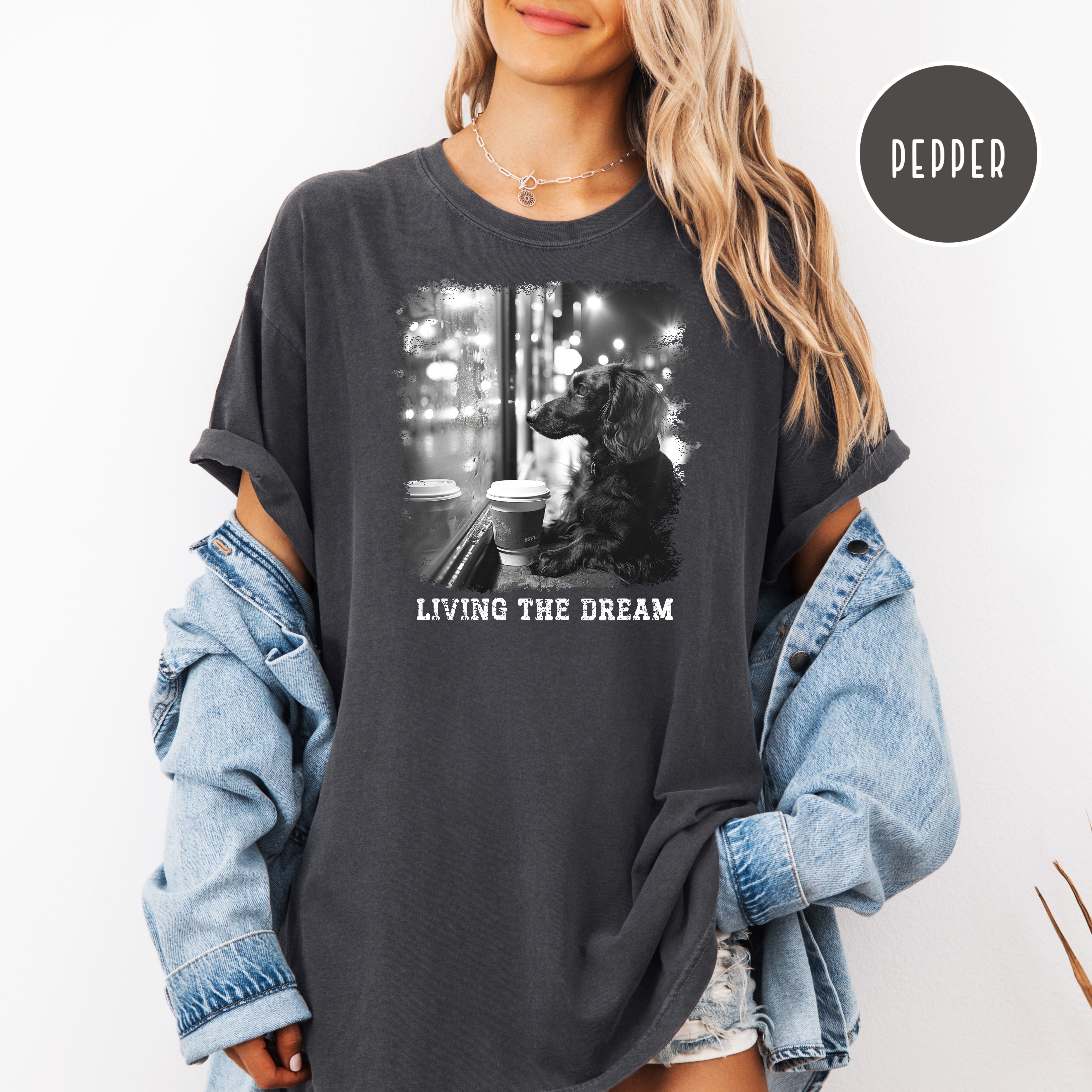 Dachshund Mama Comfort Colors T-Shirt, Doxie Lover Tee Shirt, Living The Dream Wiener Dog Shirt, Sausage Dog, Funny Dog Lover Shirt