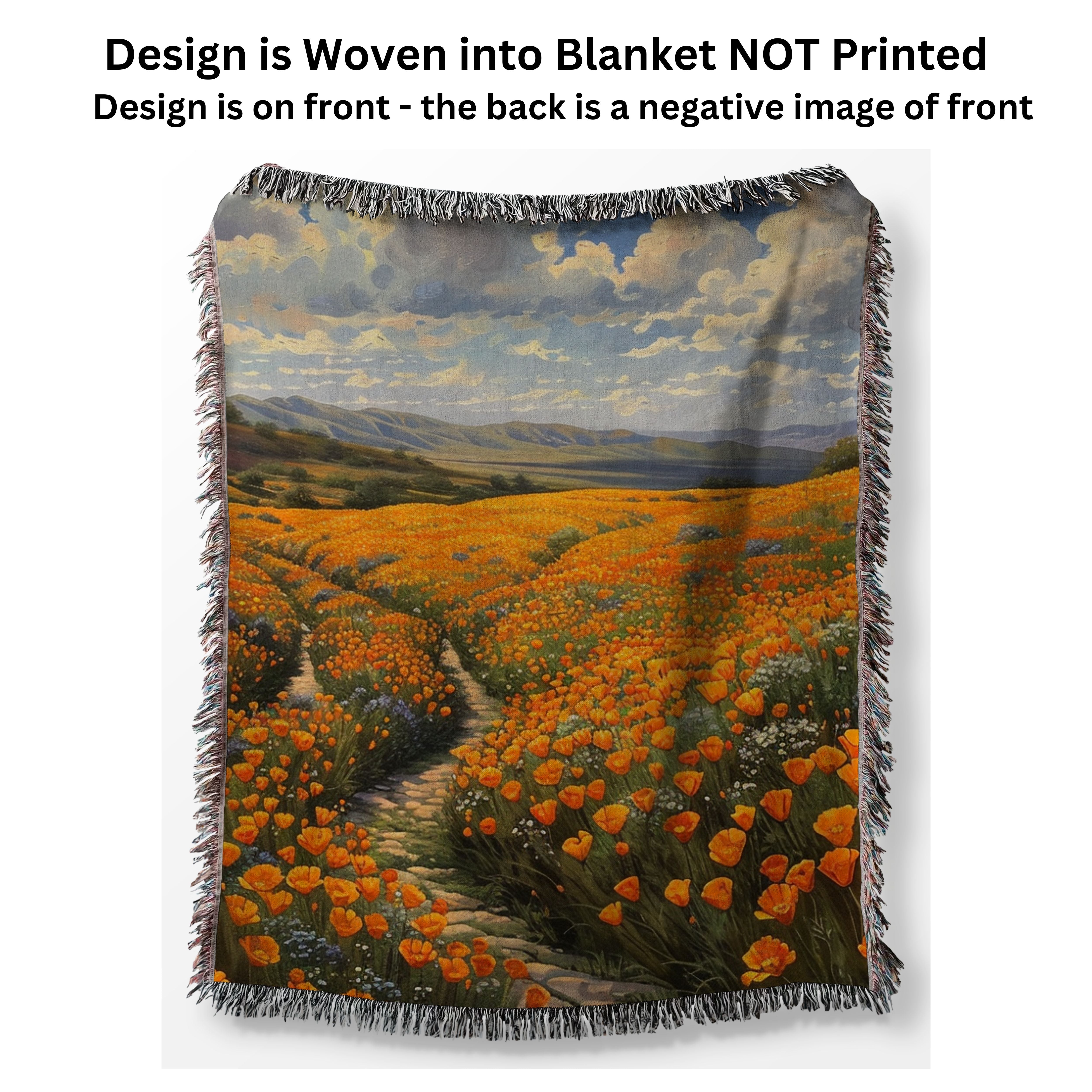 California Poppy Fields Woven Blanket