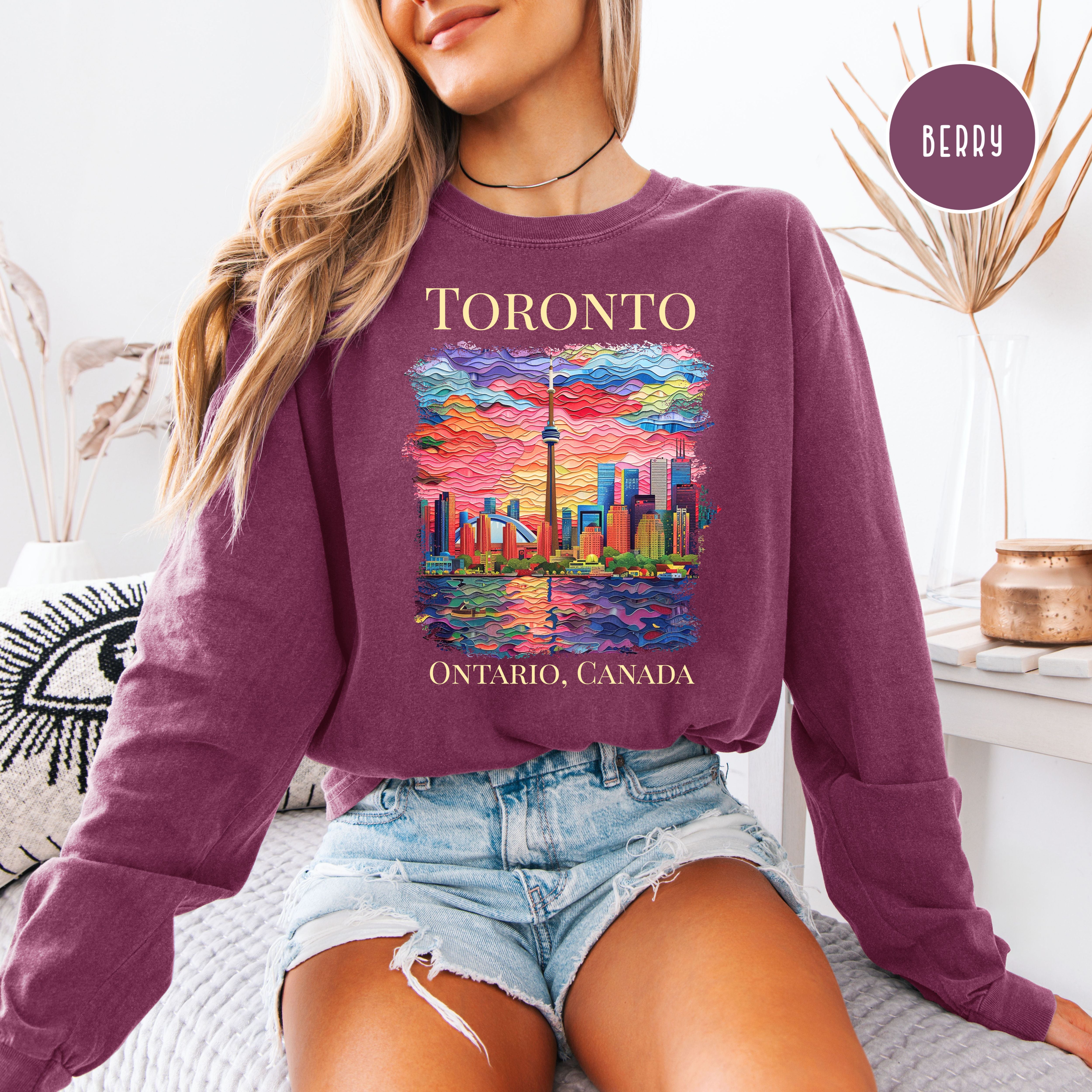 Toronto Ontario Canada Long Sleeve Comfort Colors Gift Tee